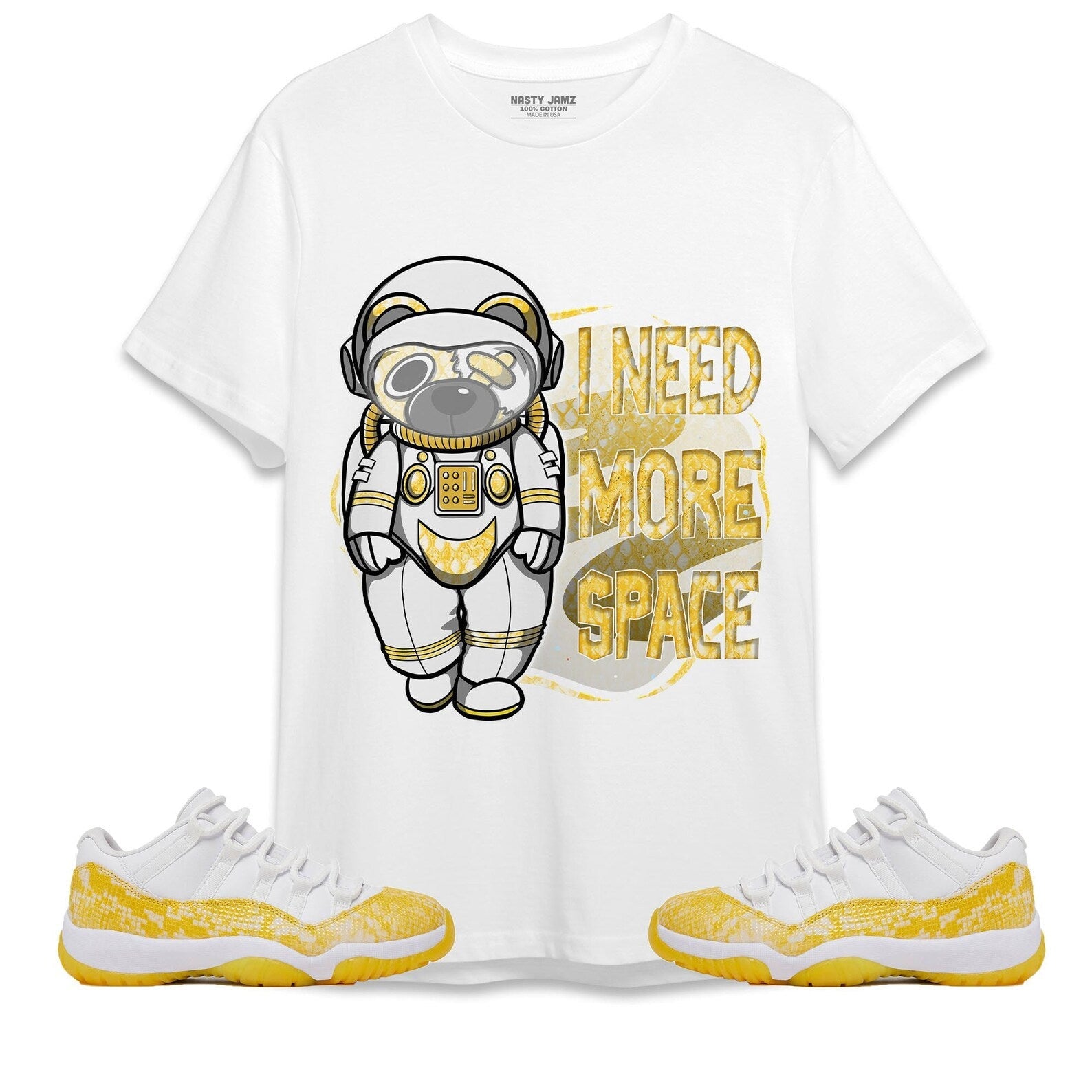 BER Need More Space Unisex Shirt Match Jordan 11 Low Yellow Snakeskin T-Shirt, Sneaker Match Tee