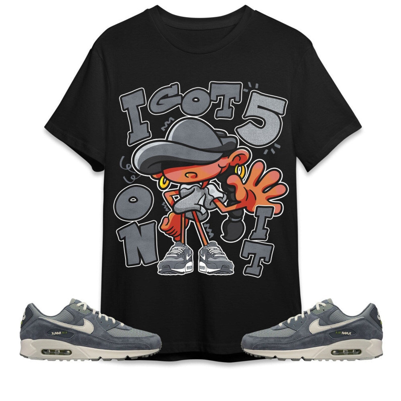 Got Five Unisex Tees Air Max 90 Iron Grey streetwear cartoon 90s Tees, Outfit back to school,sneaker match Tees T-Shirt, Sneaker Match Tee