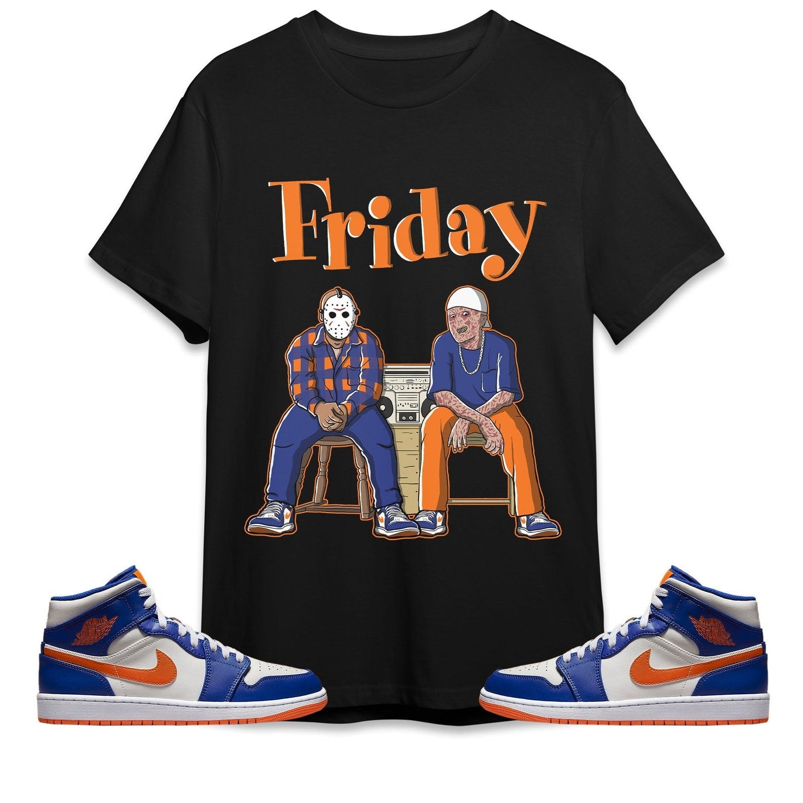Friday Unisex Shirt Match Jordan 1 Mid Wheaties Knick T-Shirt, Sneaker Match Tee