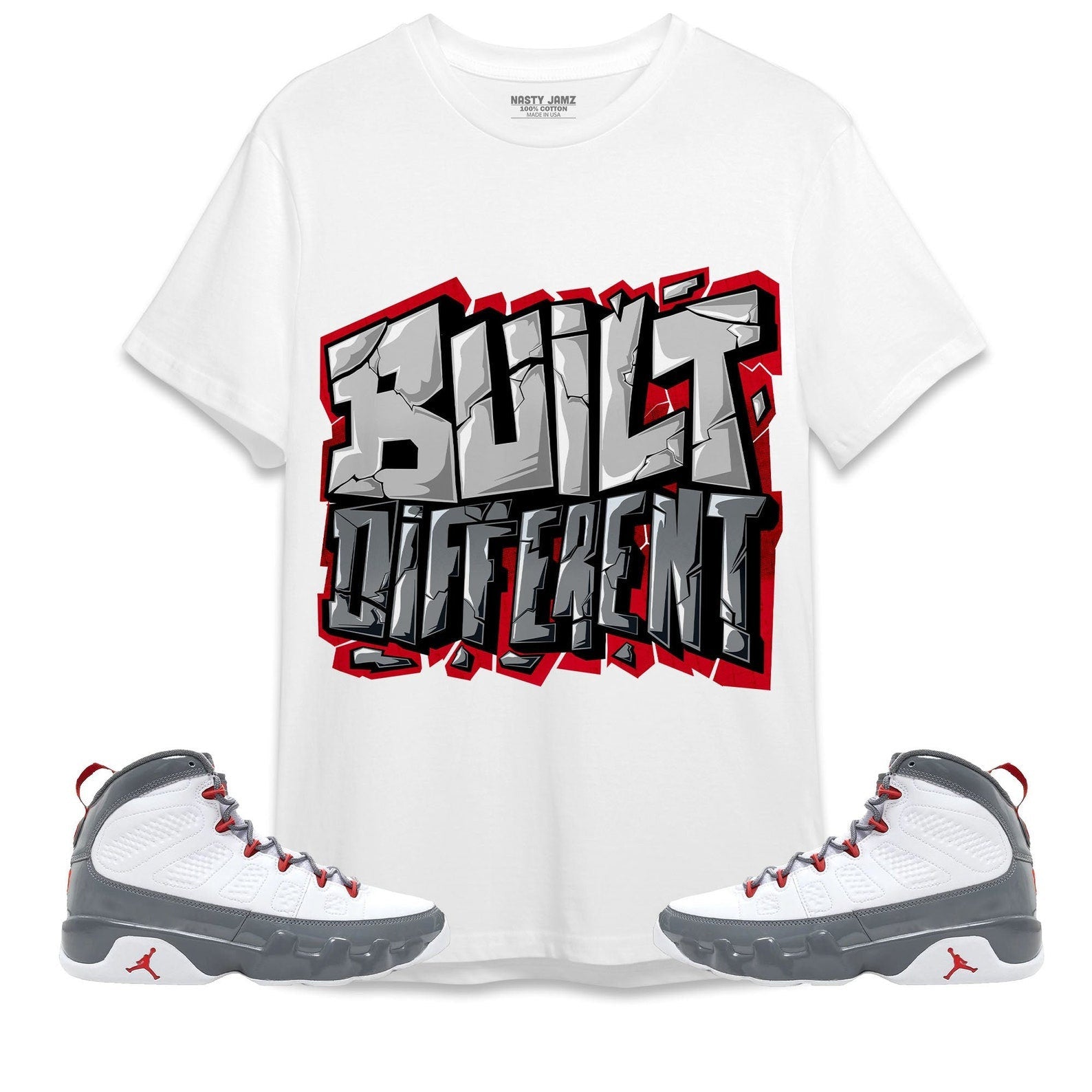 Built Different Unisex Shirt Match Jordan 9 Retro Fire Red T-Shirt, Sneaker Match Tee