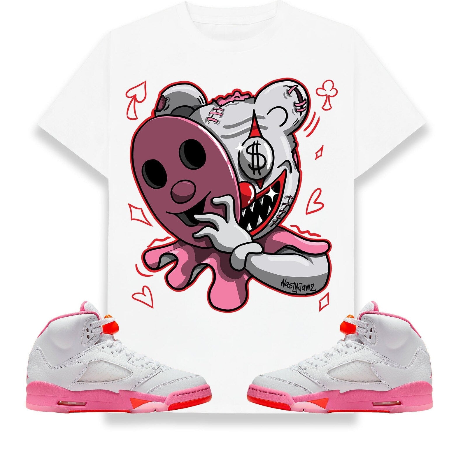 Fake It Til You Make It Unisex Shirt Match Jordan 5 Retro Pinksicle Safety Orange T-Shirt, Sneaker Match Tee