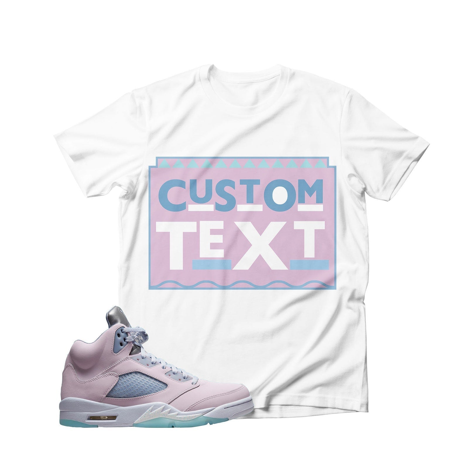 Custom Text 90s TV Style Unisex Shirt Match Jordan 5 Retro Easter 2023 T-Shirt, Sneaker Match Tee