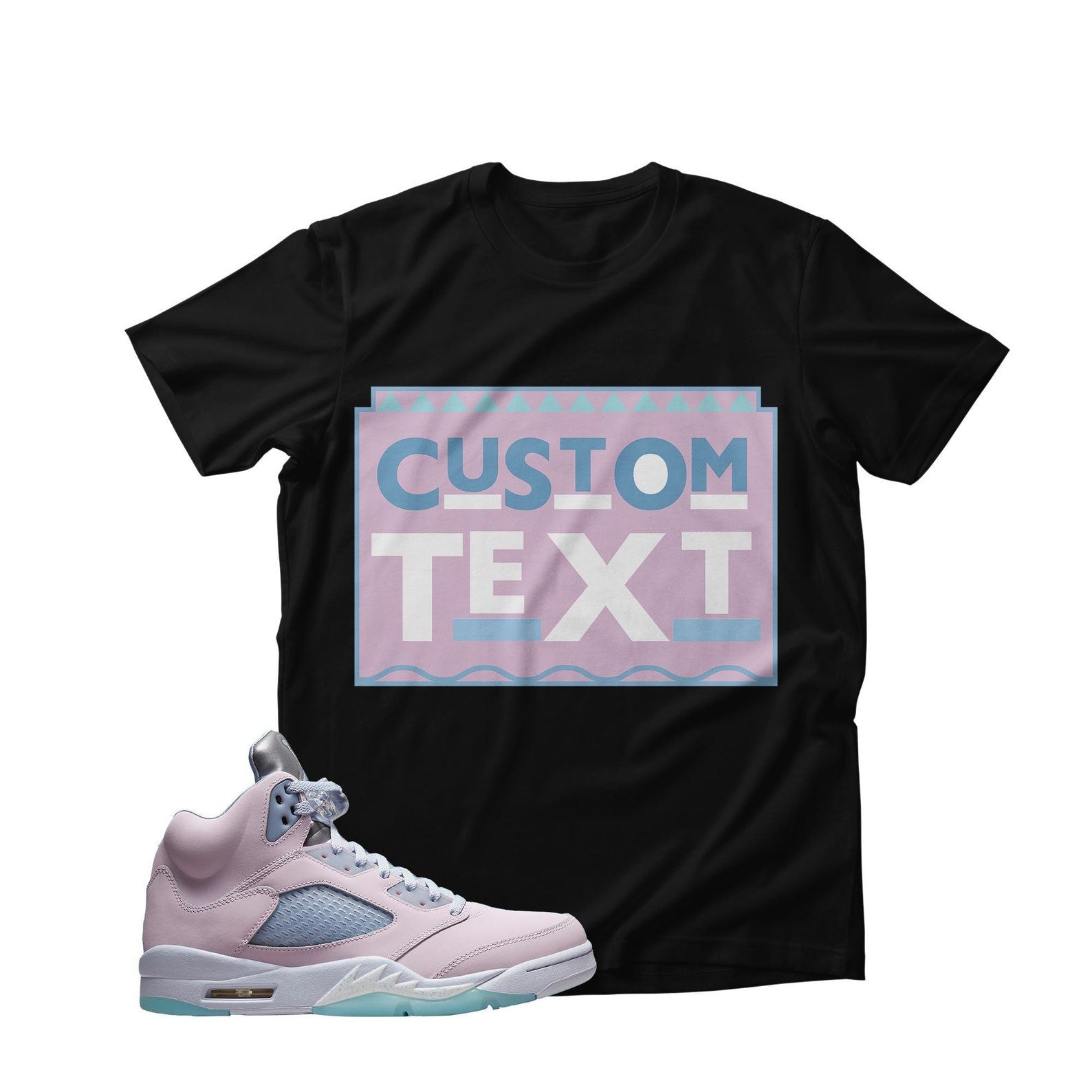 Custom Text 90s TV Style Unisex Shirt Match Jordan 5 Retro Easter 2022 T-Shirt, Sneaker Match Tee