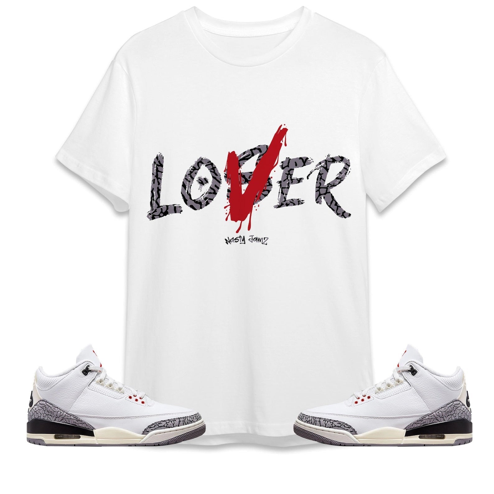 Loser Lover Unisex Shirt Match Jordan 3 White Cement Reimagined T-Shirt, Sneaker Match Tee