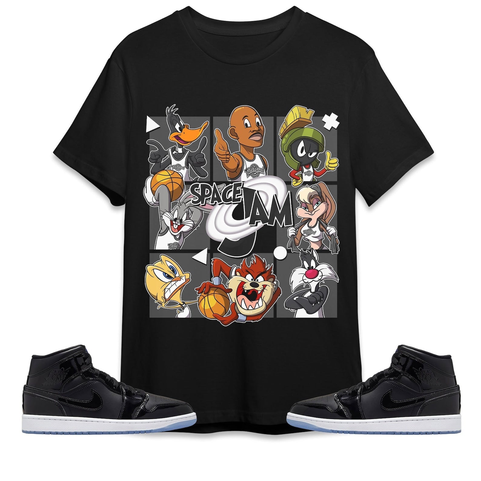 Space Jam MJ Unisex Shirt Match Jordan 1 Mid Space Jam T-Shirt, Sneaker Match Tee
