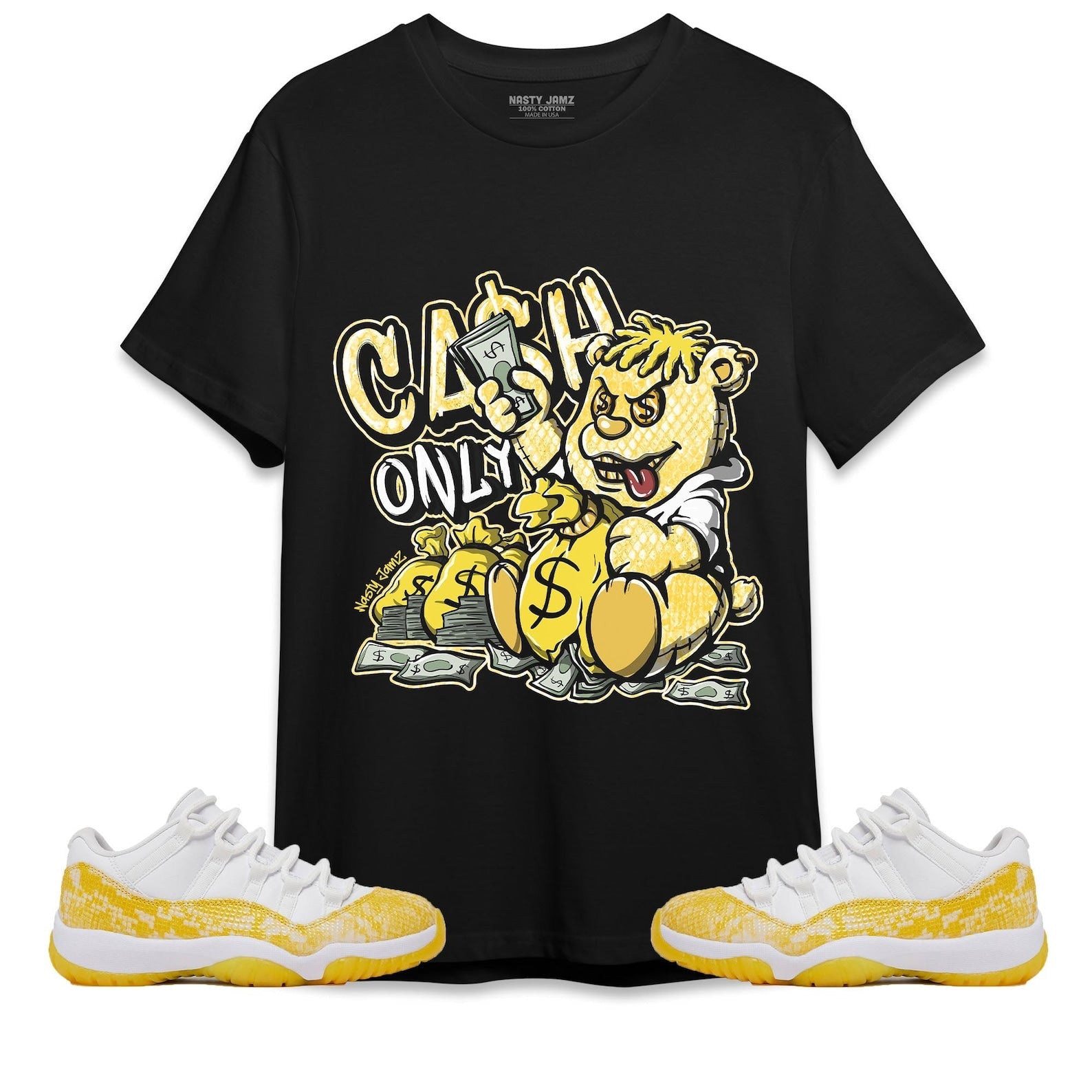 Cash Only Unisex Shirt Match Jordan 11 Low Yellow Snakeskin T-Shirt, Sneaker Match Tee