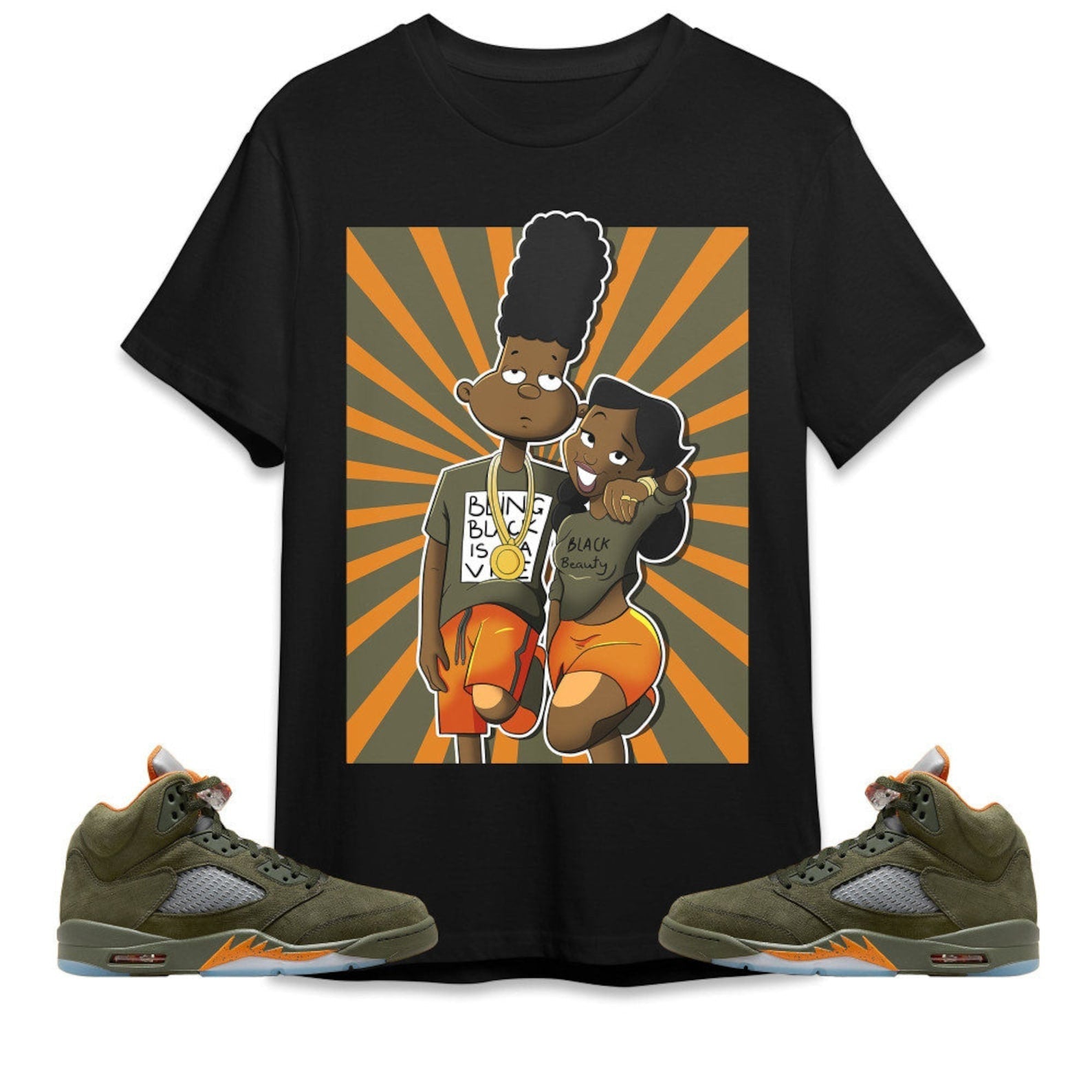 A Diffirent Love Unisex Tees Jordan 5 Olive to match Sneaker, Outfit birthday graphic Tees T-Shirt, Sneaker Match Tee