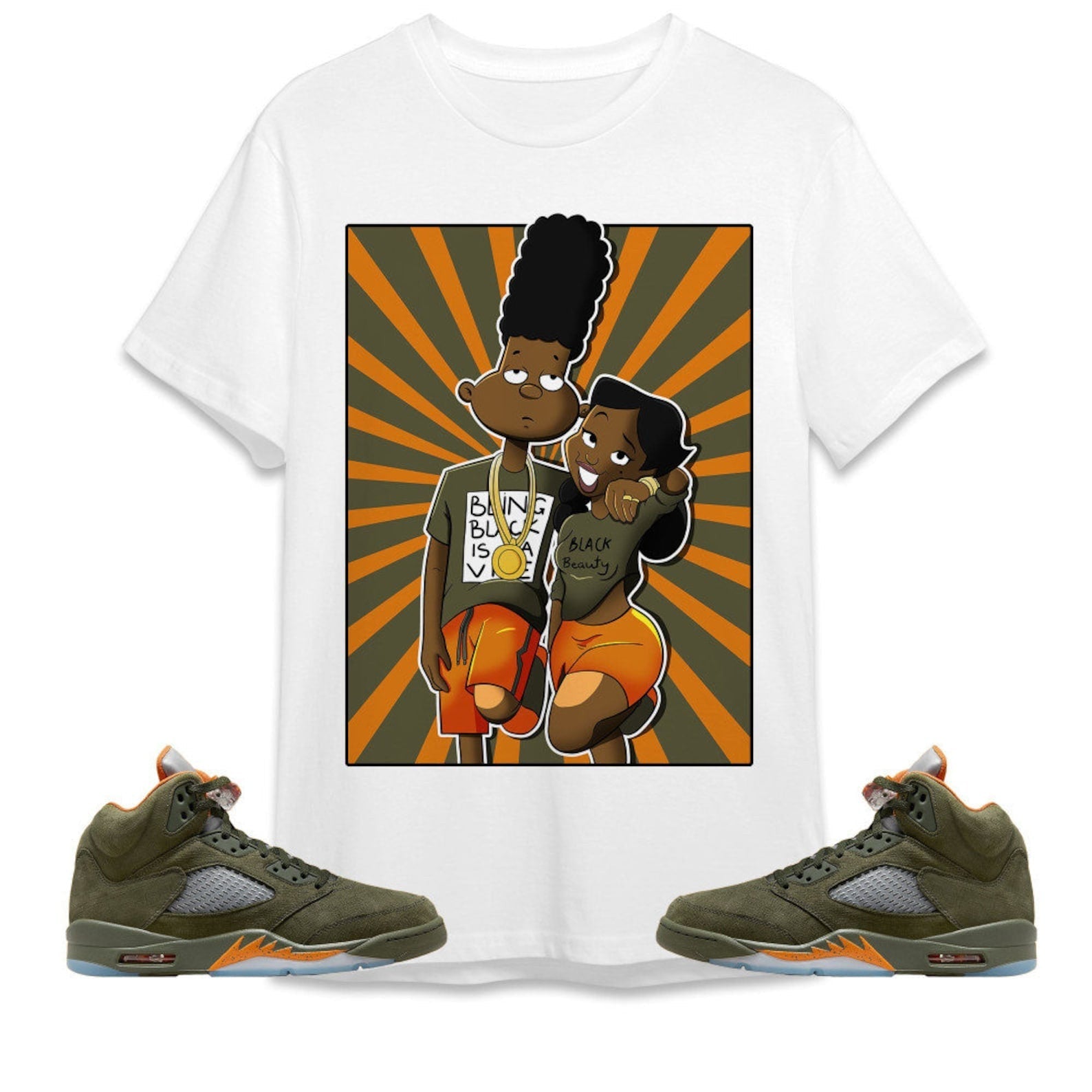 A Diffirent Love Unisex Tees Jordan 5 Olive to match Sneaker, Outfit birthday graphic Tees T-Shirt, Sneaker Match Tee