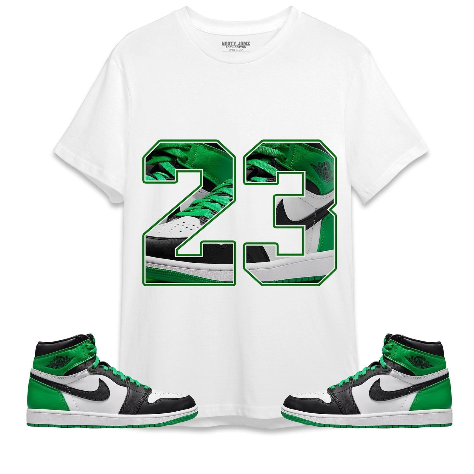Number 23 CM1 Unisex Shirt Match Jordan 1 Celtic Lucky Green T-Shirt, Sneaker Match Tee