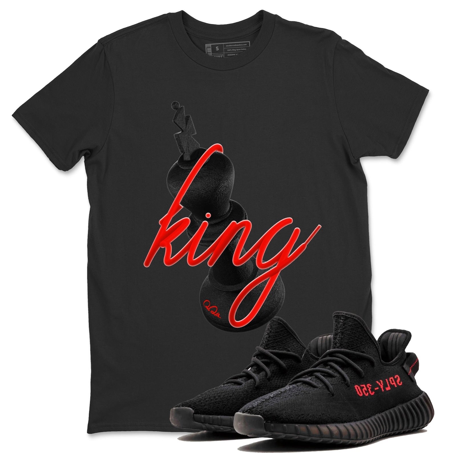 3D King Unisex Crew Neck Sneaker Matching Tee Shirt To Match Yeezys 350 Bred T-Shirt, Sneaker Match Tee