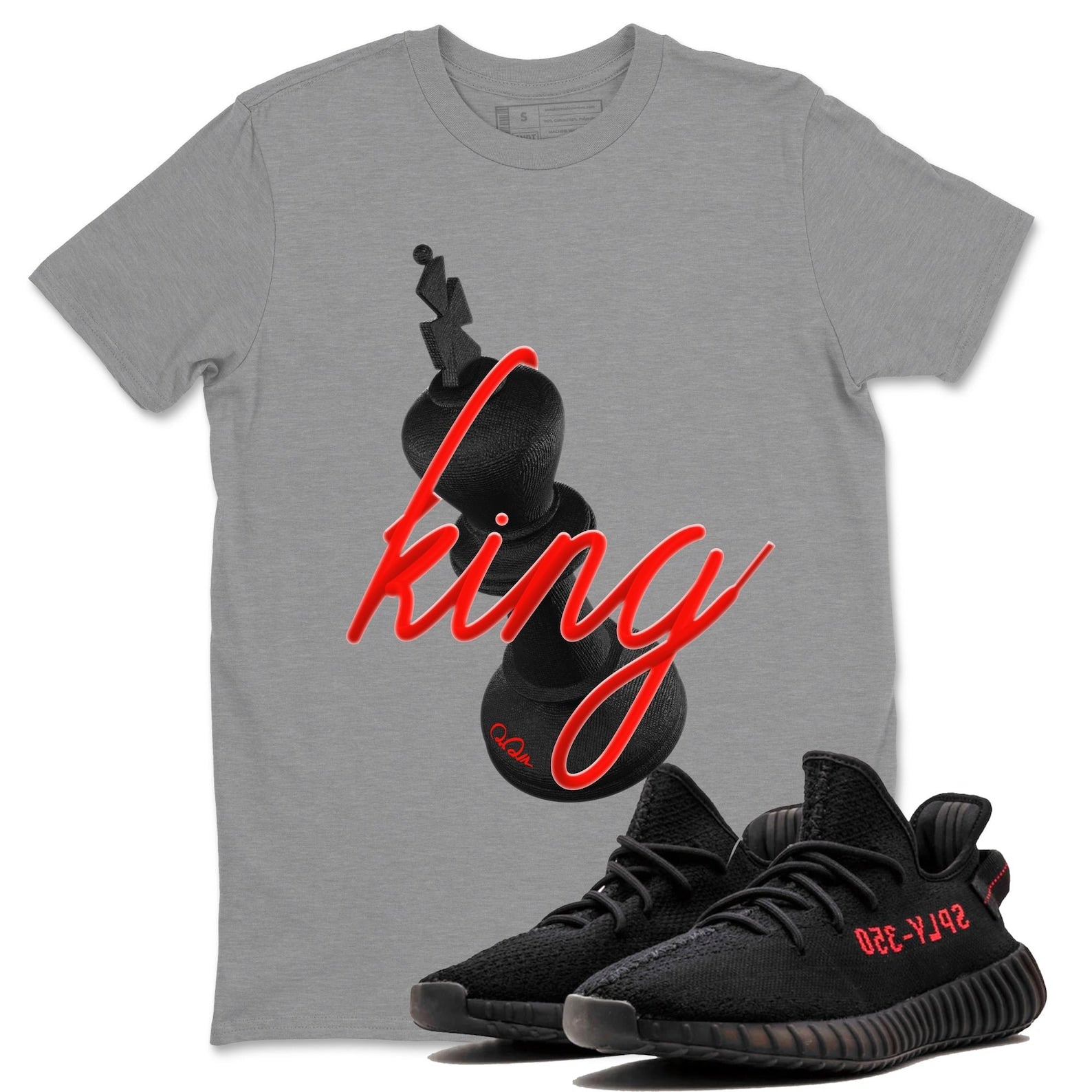 3D King Unisex Crew Neck Sneaker Matching Tee Shirt To Match Yeezys 350 Bred T-Shirt, Sneaker Match Tee