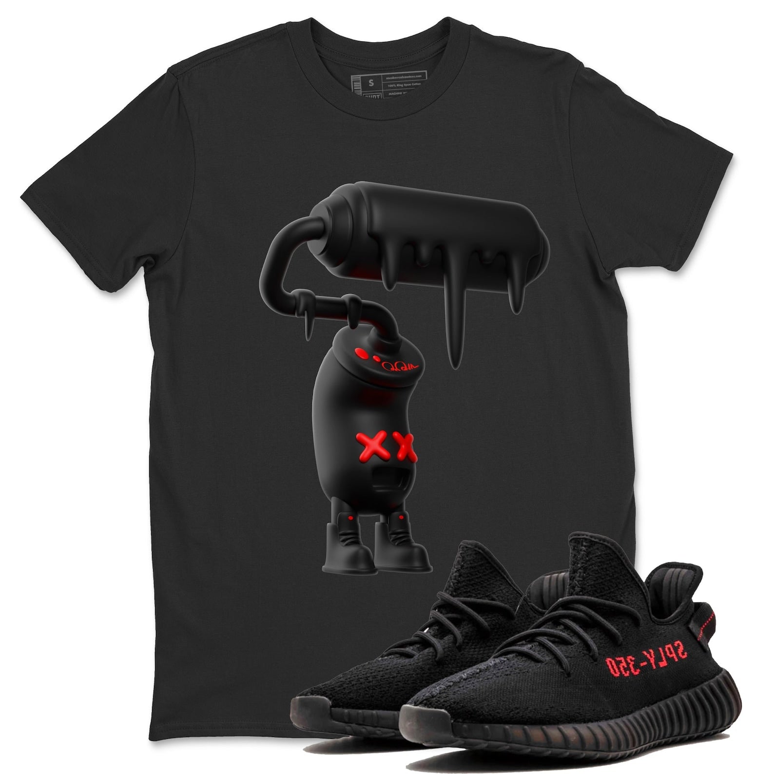 3D Paint Roller Unisex Crew Neck Sneaker Matching Tee Shirt To Match Yeezys 350 Bred T-Shirt, Sneaker Match Tee