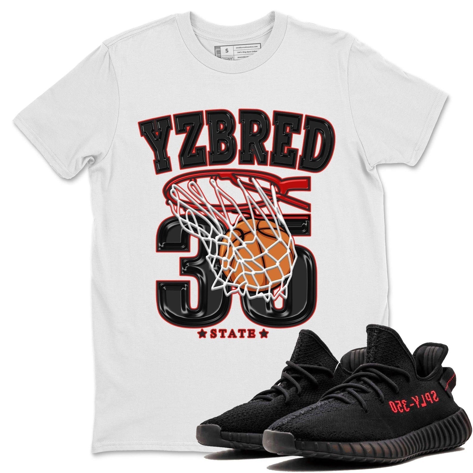 Basketball Unisex Crew Neck Sneaker Matching Tee Shirt To Match Yeezys 350 Bred T-Shirt, Sneaker Match Tee