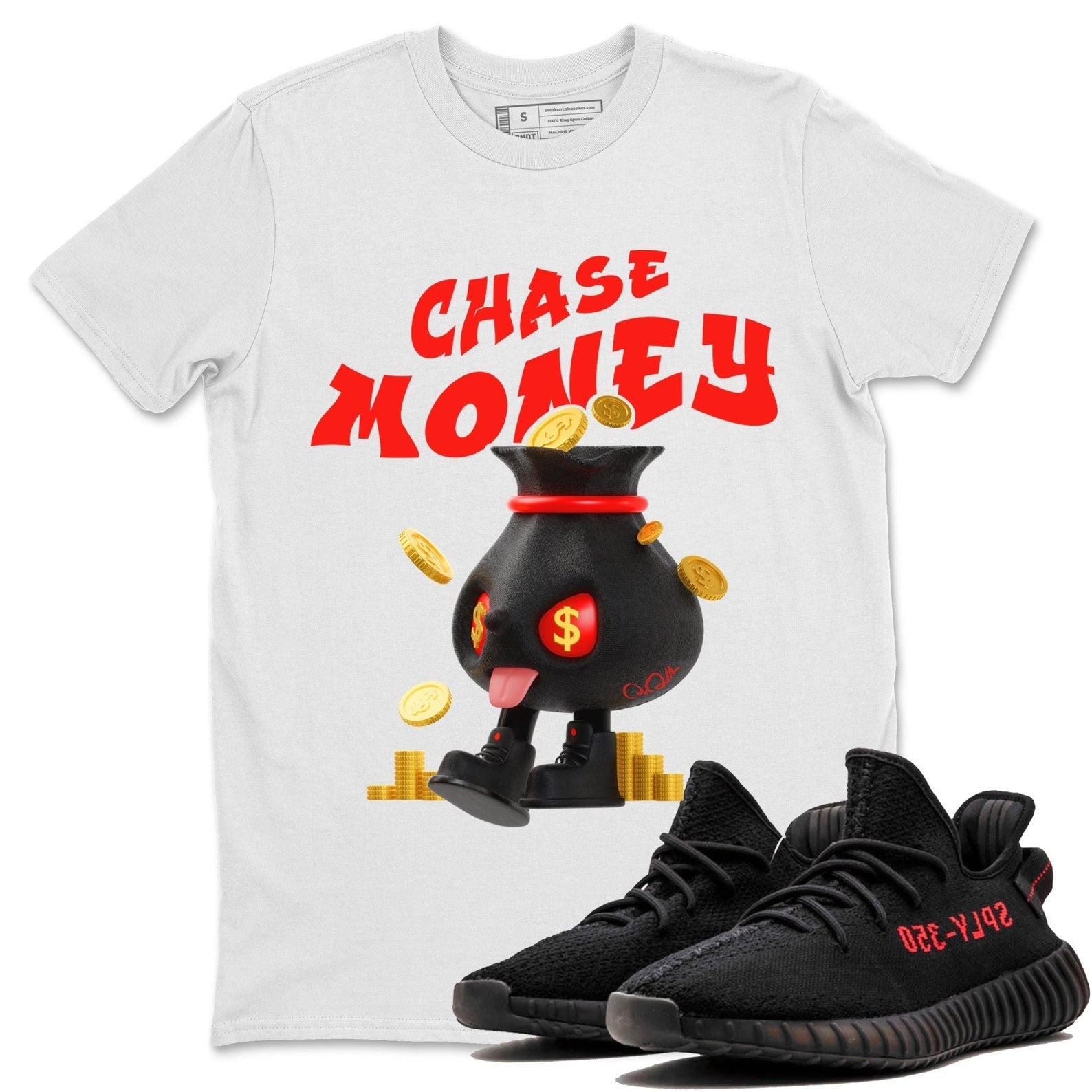 Chase Money Unisex Crew Neck Sneaker Matching Tee Shirt To Match Yeezys 350 Bred T-Shirt, Sneaker Match Tee