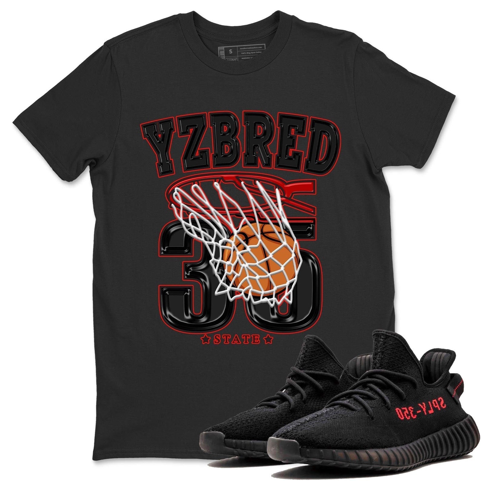 Basketball Unisex Crew Neck Sneaker Matching Tee Shirt To Match Yeezys 350 Bred T-Shirt, Sneaker Match Tee