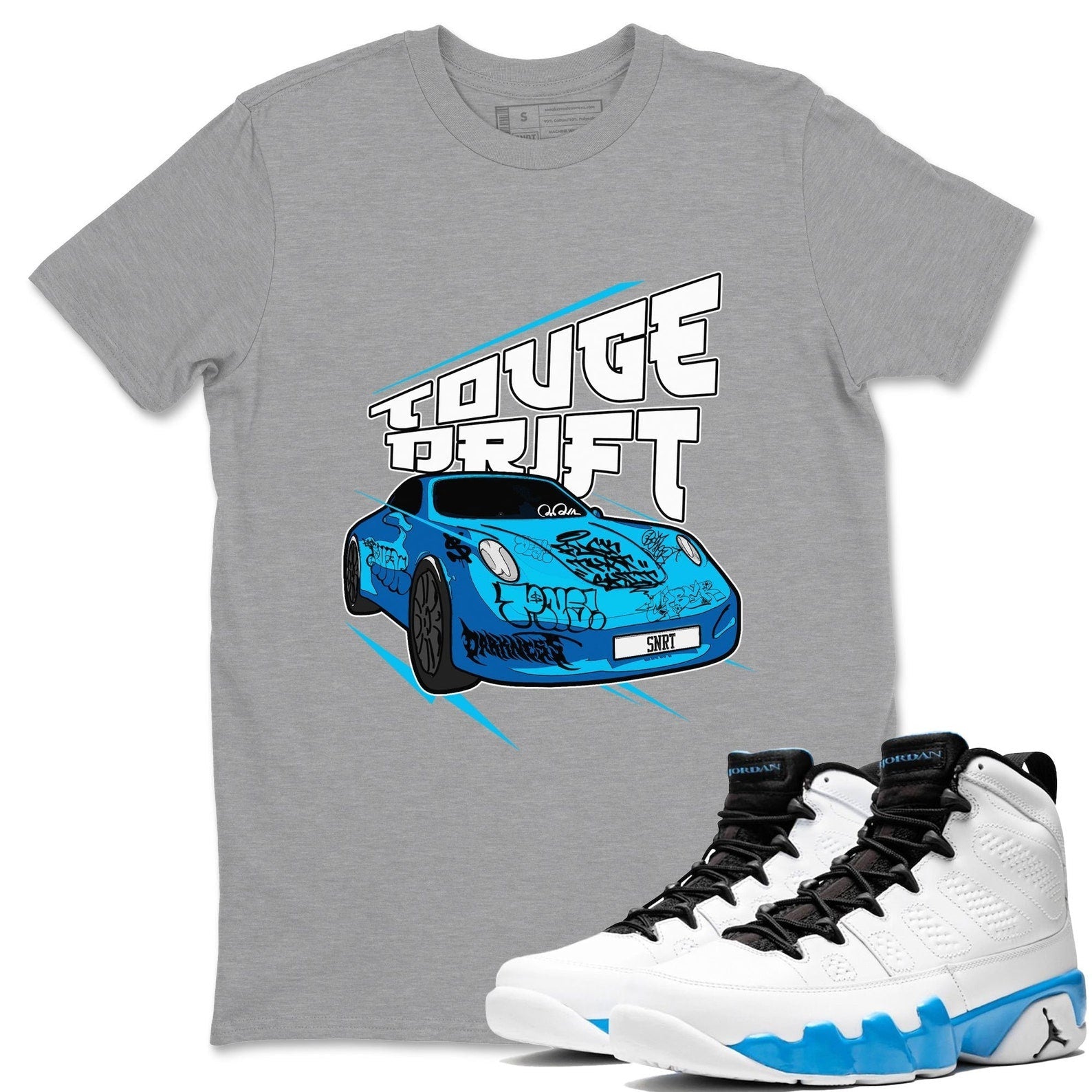Touge Drift Streetwear Shirts To Match Jordans 9s Powder Blue T-Shirt, Sneaker Match Tee