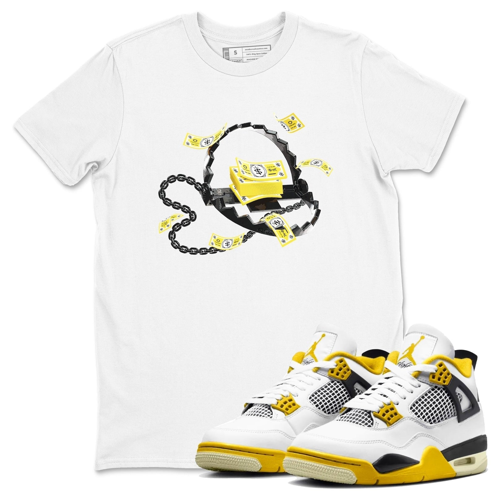 Trap Money Streetwear Brand Shirts To Match Jordans 4s Vivid Sulfur T-Shirt, Sneaker Match Tee