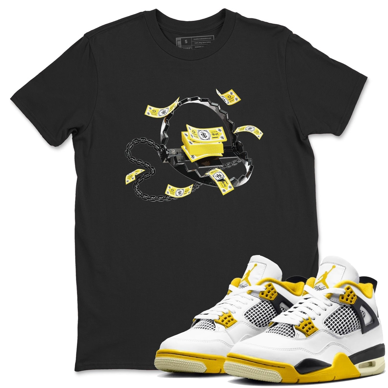 Trap Money Streetwear Brand Shirts To Match Jordans 4s Vivid Sulfur T-Shirt, Sneaker Match Tee