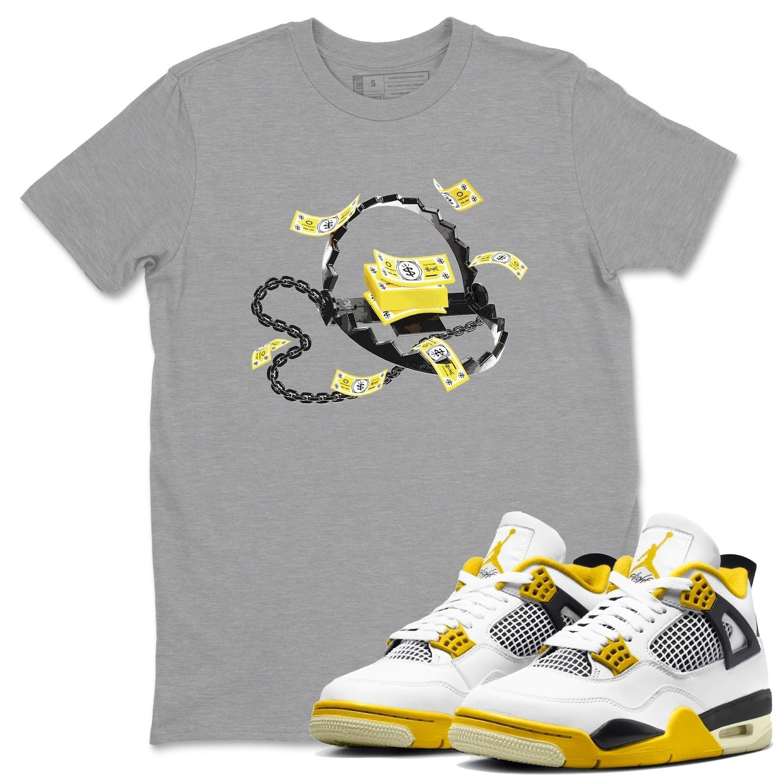 Trap Money Streetwear Brand Shirts To Match Jordans 4s Vivid Sulfur T-Shirt, Sneaker Match Tee