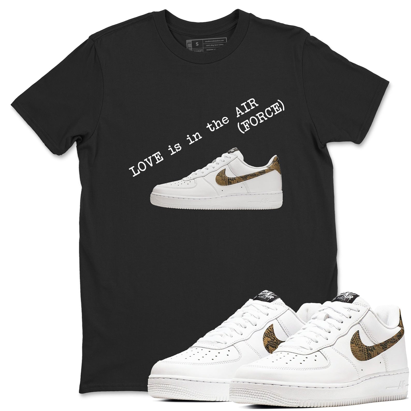 Love In The Air Unisex Cotton T-Shirt - Shirts To Match Jordans AF1 Ivory Snake Skin T-Shirt, Sneaker Match Tee