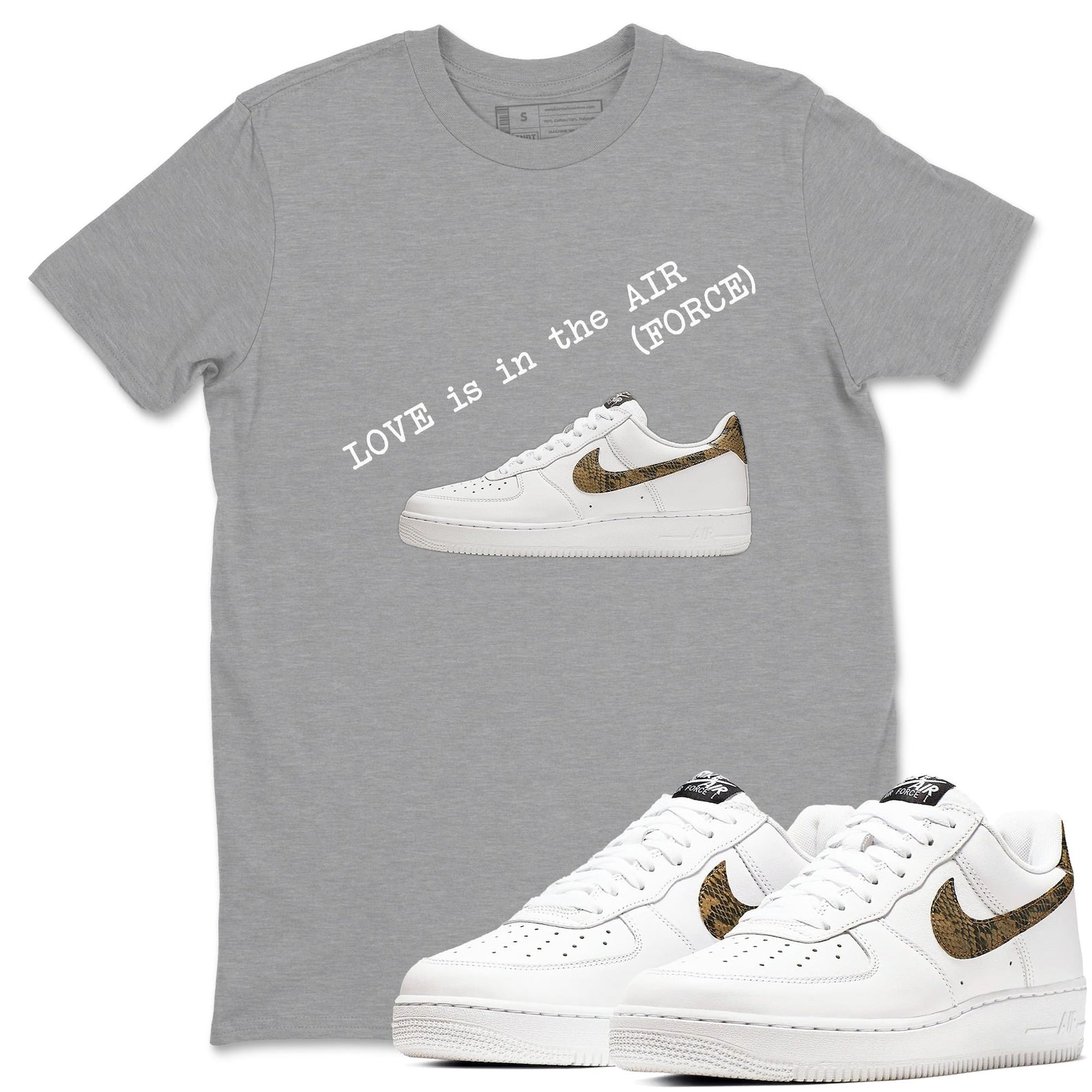 Love In The Air Unisex Cotton T-Shirt - Shirts To Match Jordans AF1 Ivory Snake Skin T-Shirt, Sneaker Match Tee