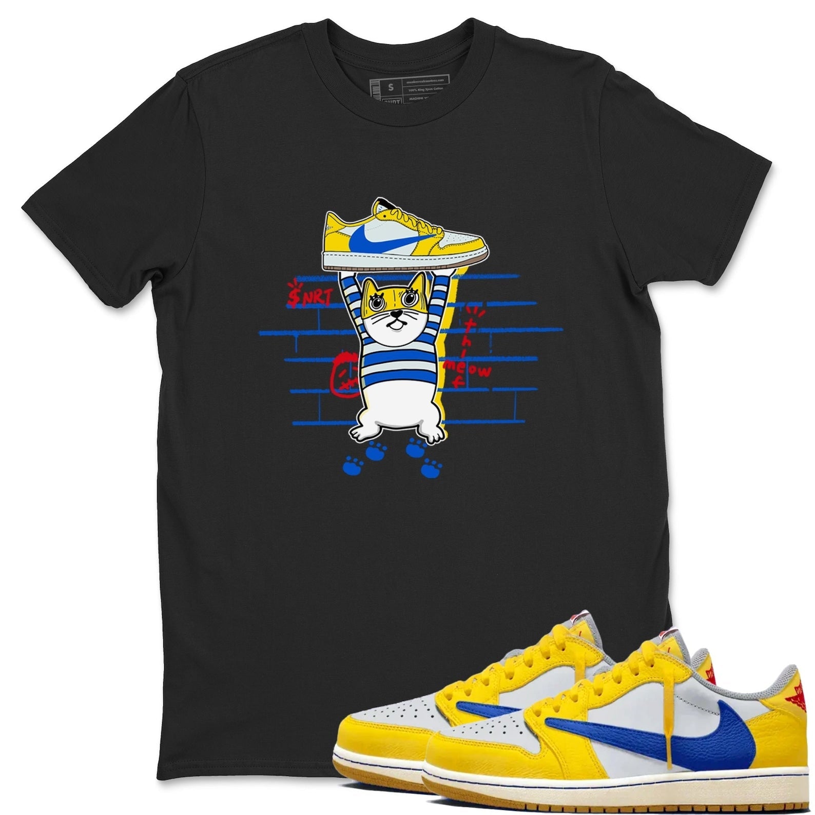 Thief Cat Unisex Cotton T-Shirt - Shirts To Match Jordans 1s Canary T-Shirt, Sneaker Match Tee