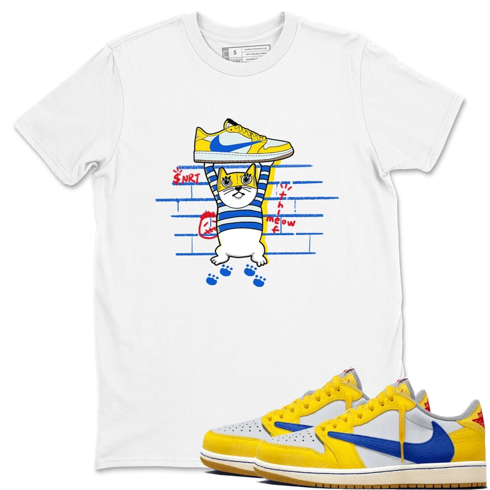 Thief Cat Unisex Cotton T-Shirt - Shirts To Match Jordans 1s Canary T-Shirt, Sneaker Match Tee