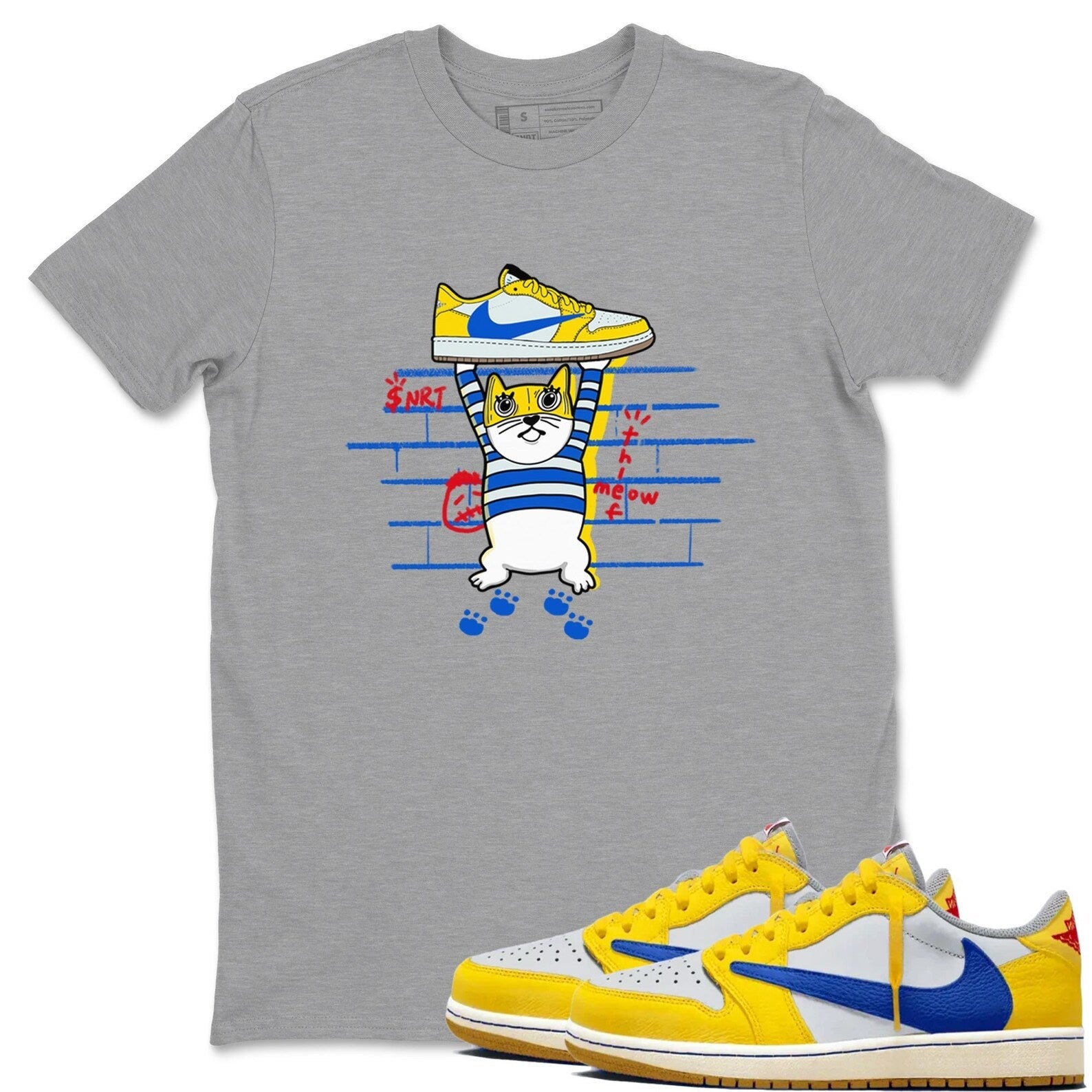 Thief Cat Unisex Cotton T-Shirt - Shirts To Match Jordans 1s Canary T-Shirt, Sneaker Match Tee