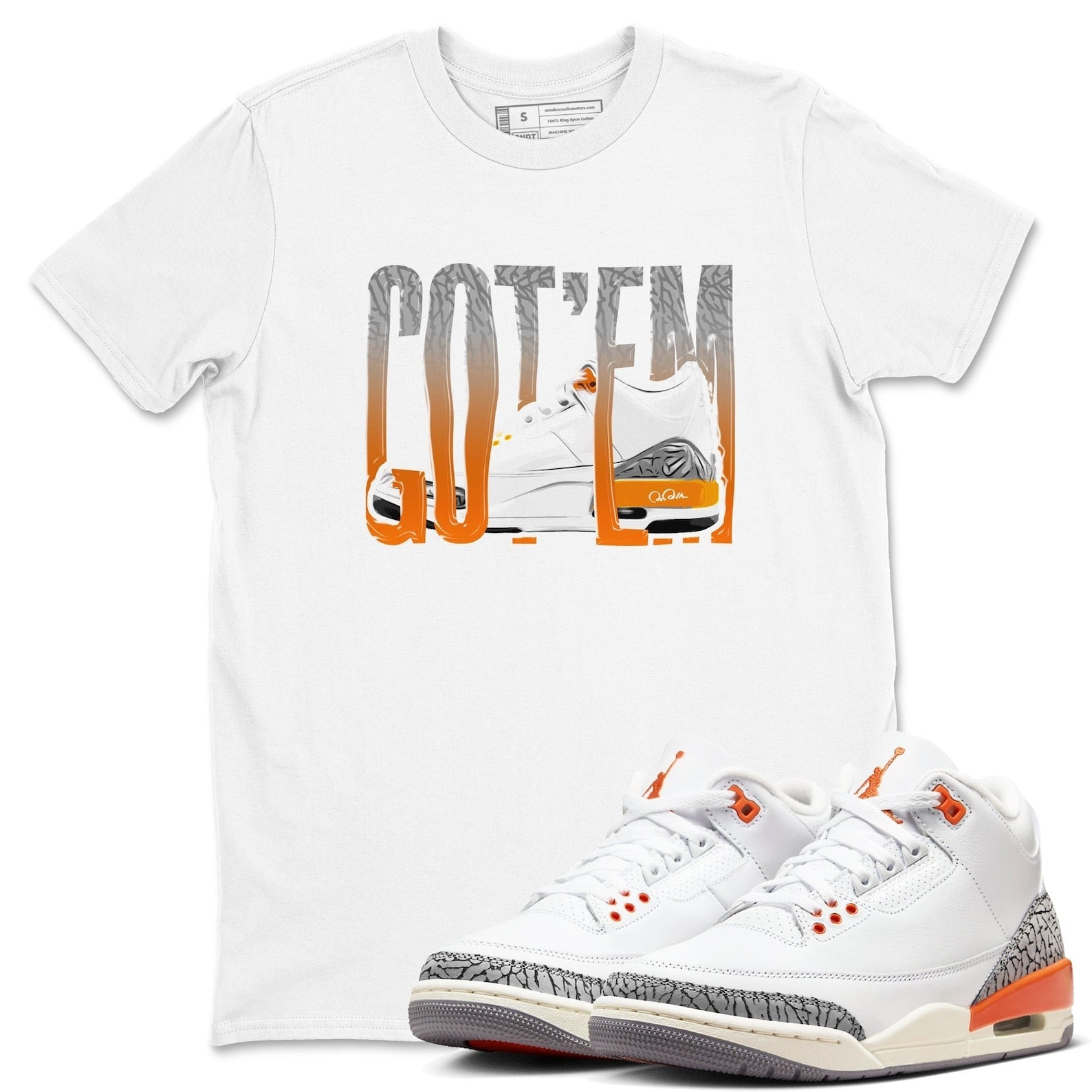 Wiggling Gotem - Sneaker Tees Shirts To Match Jordans 3s Georgia Peach T-Shirt, Sneaker Match Tee