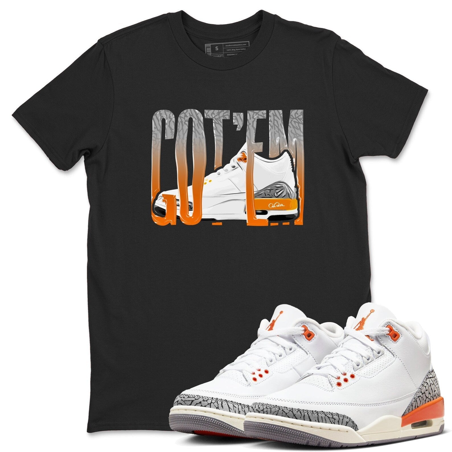 Wiggling Gotem - Sneaker Tees Shirts To Match Jordans 3s Georgia Peach T-Shirt, Sneaker Match Tee