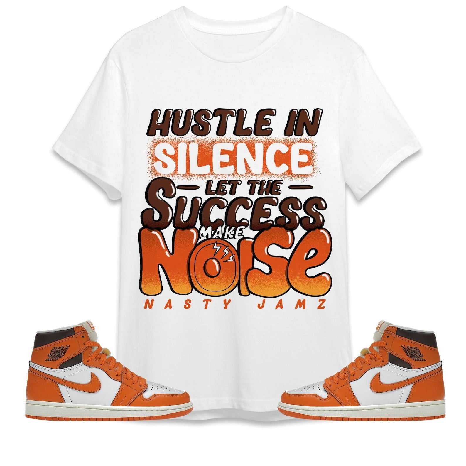 Hustle In Silence Unisex Shirt Match Jordan 1 High OG Starfish T-Shirt, Sneaker Match Tee
