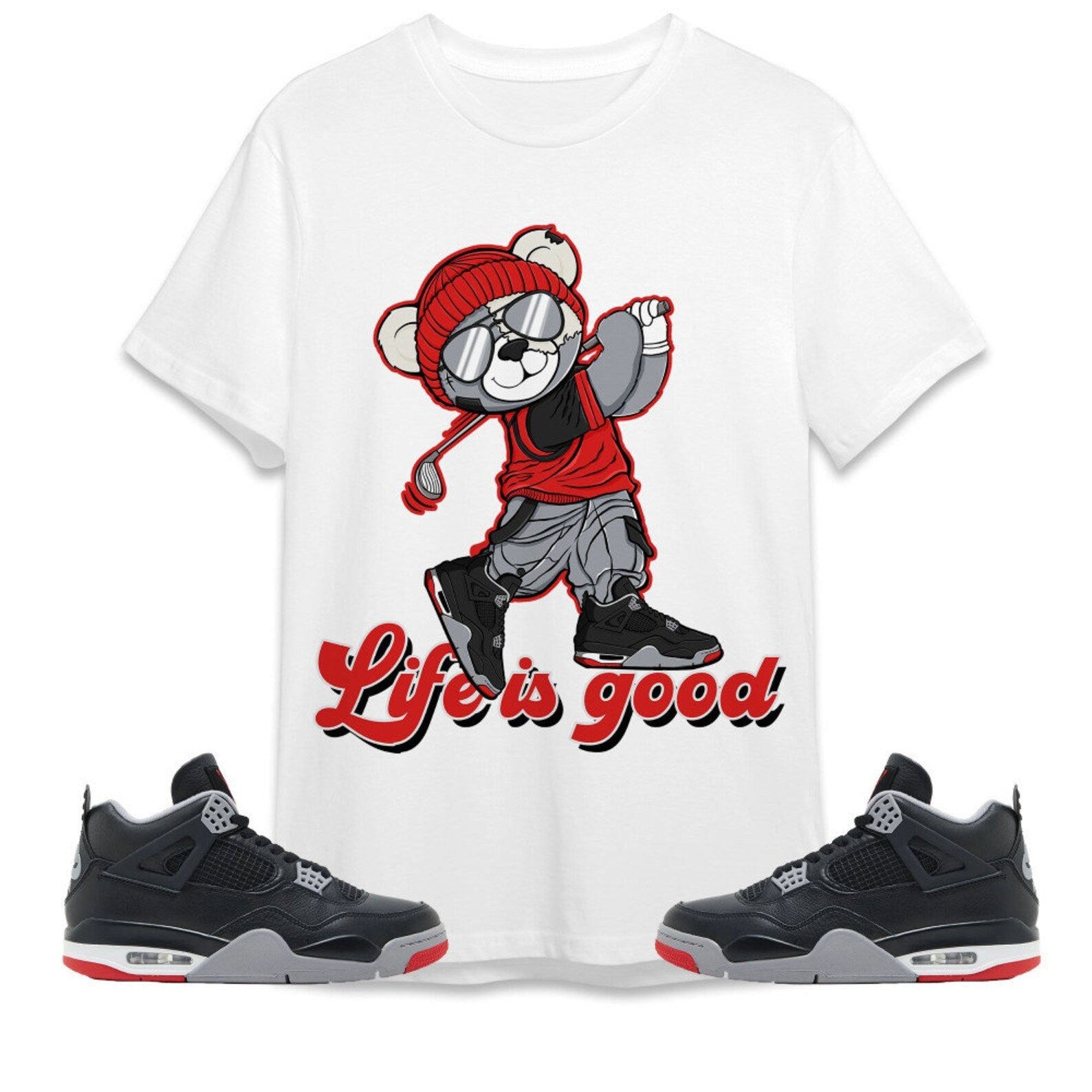 BER Like Golf Unisex Tees Jordan 4 Bred Reimagined, Outfit For Work Cute Like Golf match Jordan, Funny Golf Sneaker Shirt T-Shirt, Sneaker Match Tee
