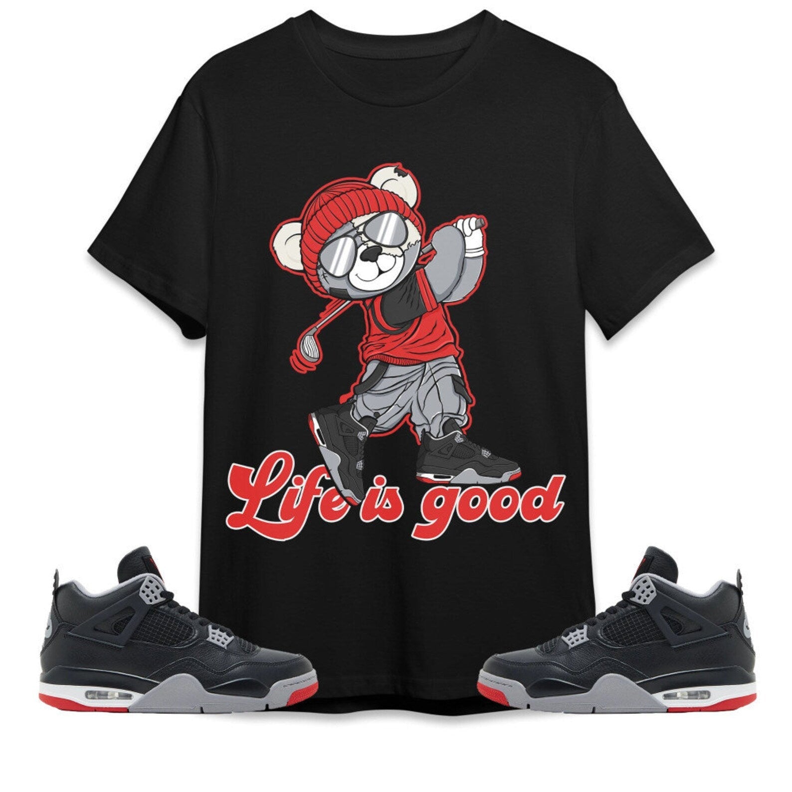 BER Like Golf Unisex Tees Jordan 4 Bred Reimagined, Outfit For Work Cute Like Golf match Jordan, Funny Golf Sneaker Shirt T-Shirt, Sneaker Match Tee