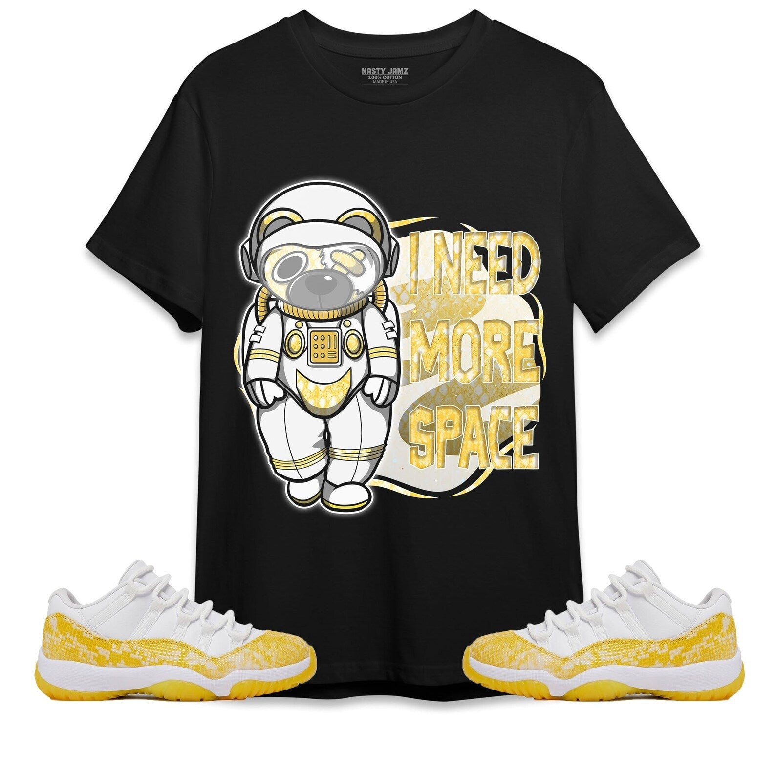 BER Need More Space Unisex Shirt Match Jordan 11 Low Yellow Snakeskin T-Shirt, Sneaker Match Tee
