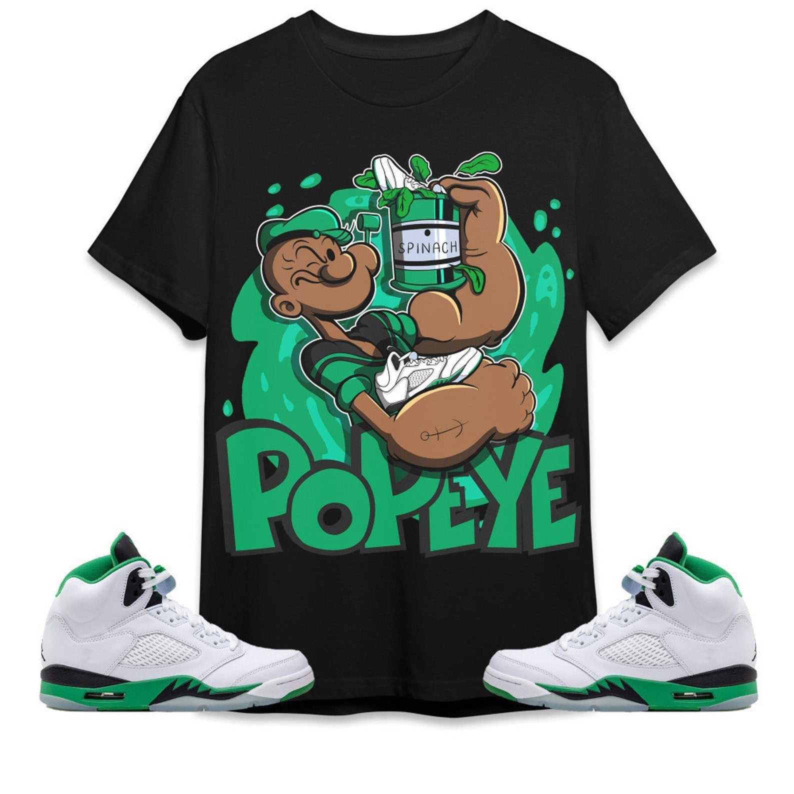 The Sailor Man Sneaker Unisex Tees Jordan 5 Lucky Green to match Sneaker, Outfit back to school T-Shirt, Sneaker Match Tee