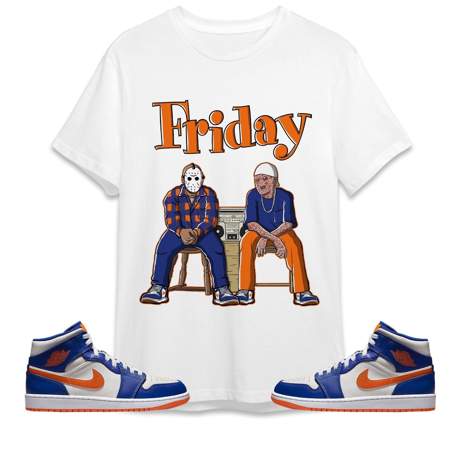 Friday Unisex Shirt Match Jordan 1 Mid Wheaties Knick T-Shirt, Sneaker Match Tee