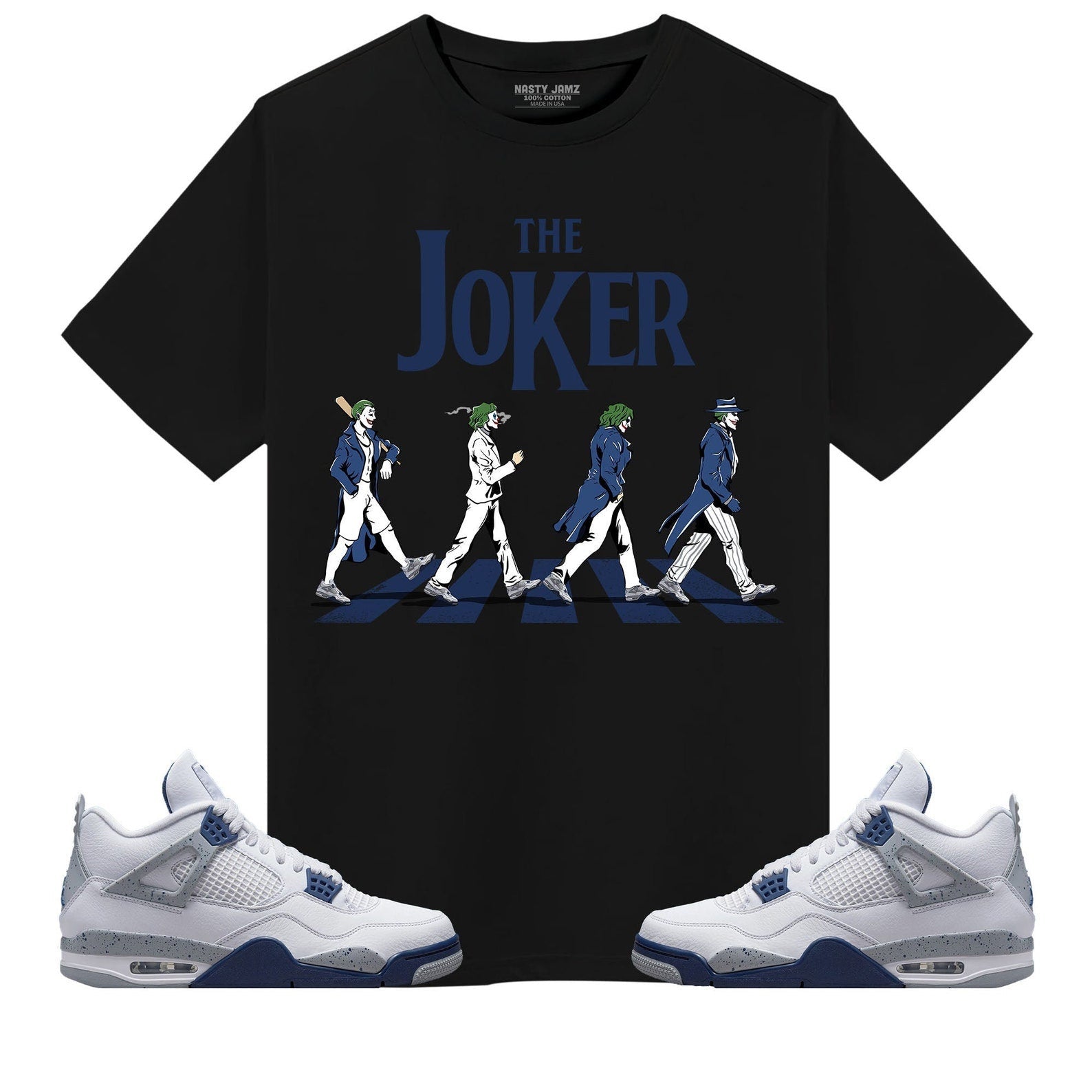 The Joker Unisex Shirt Match Jordan 4 Retro White Midnight Navy T-Shirt, Sneaker Match Tee
