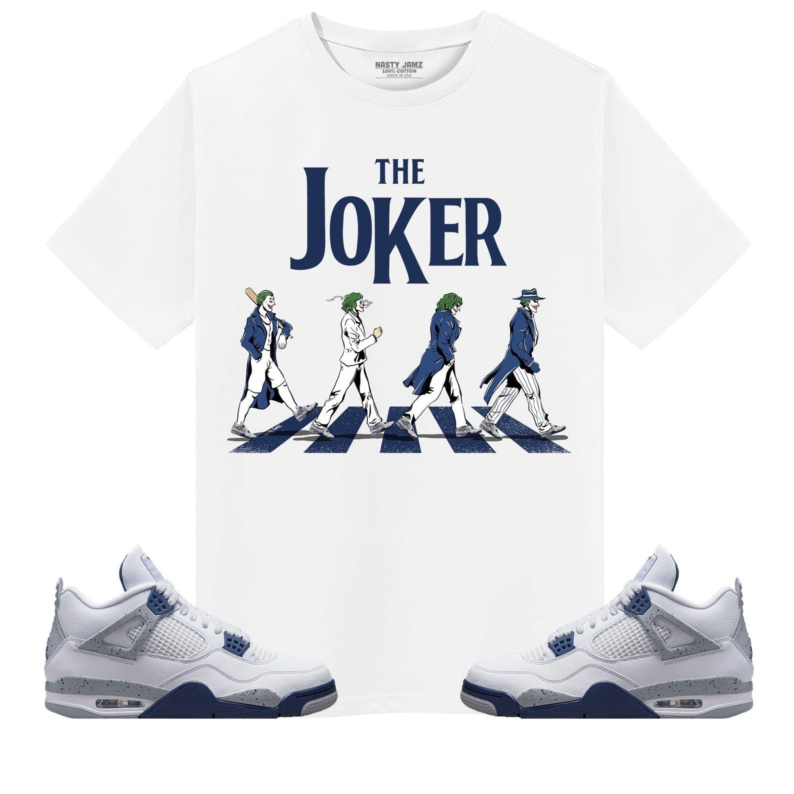 The Joker Unisex Shirt Match Jordan 4 Retro White Midnight Navy T-Shirt, Sneaker Match Tee