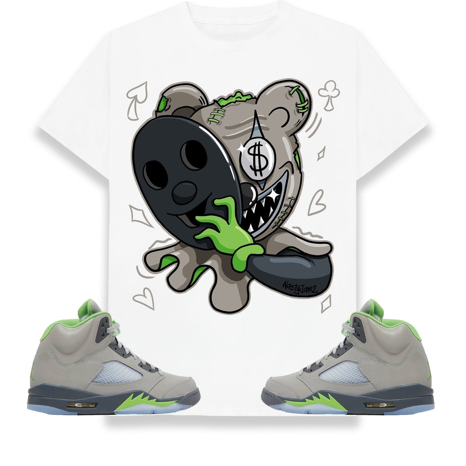 Fake It Til You Make It Unisex Shirt Match Jordan 5 Retro Green Bean T-Shirt, Sneaker Match Tee