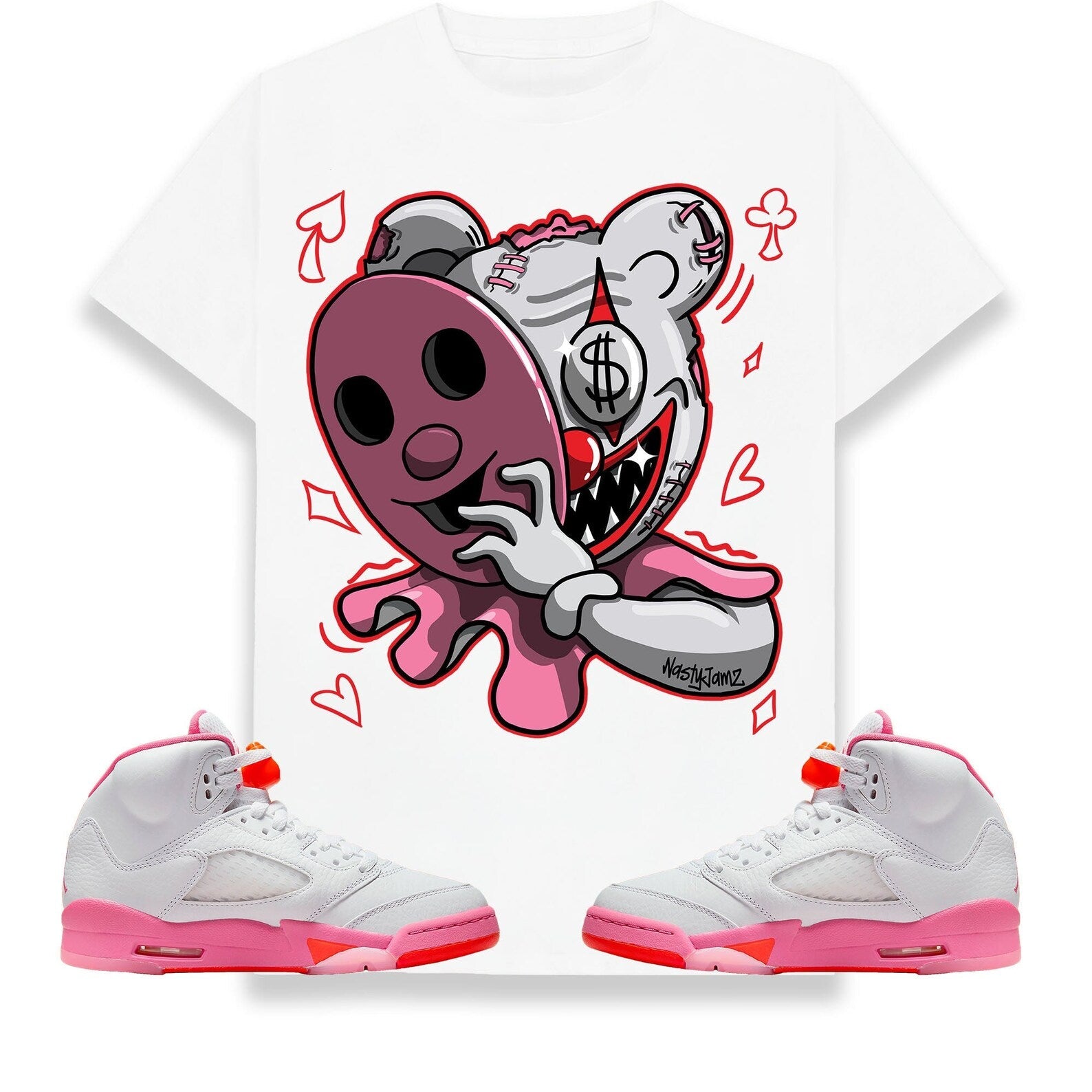 Fake It Til You Make It Unisex Shirt Match Jordan 5 Retro Pinksicle Safety Orange T-Shirt, Sneaker Match Tee