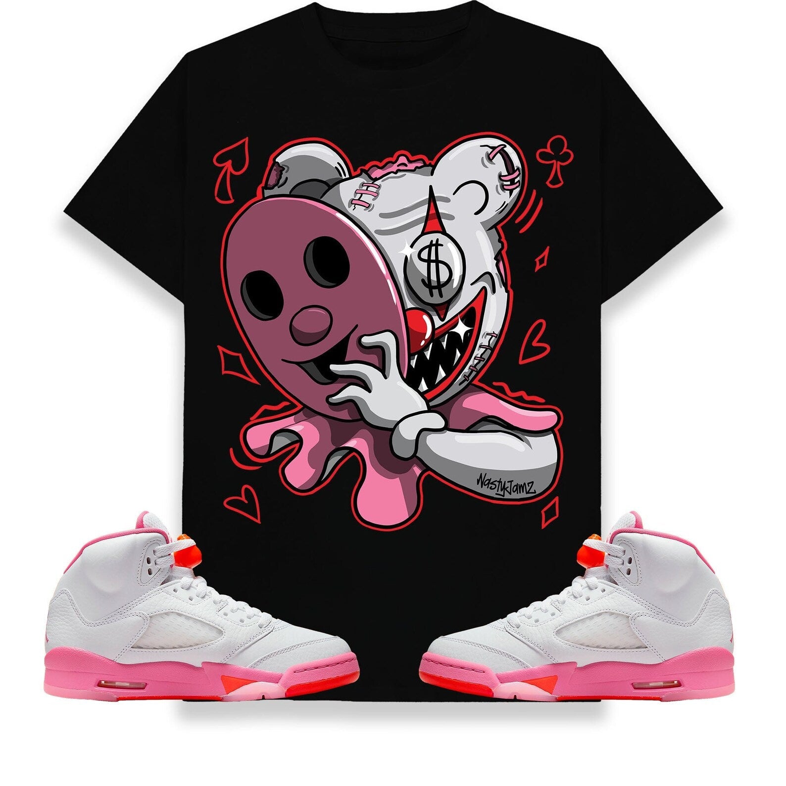 Fake It Til You Make It Unisex Shirt Match Jordan 5 Retro Pinksicle Safety Orange T-Shirt, Sneaker Match Tee