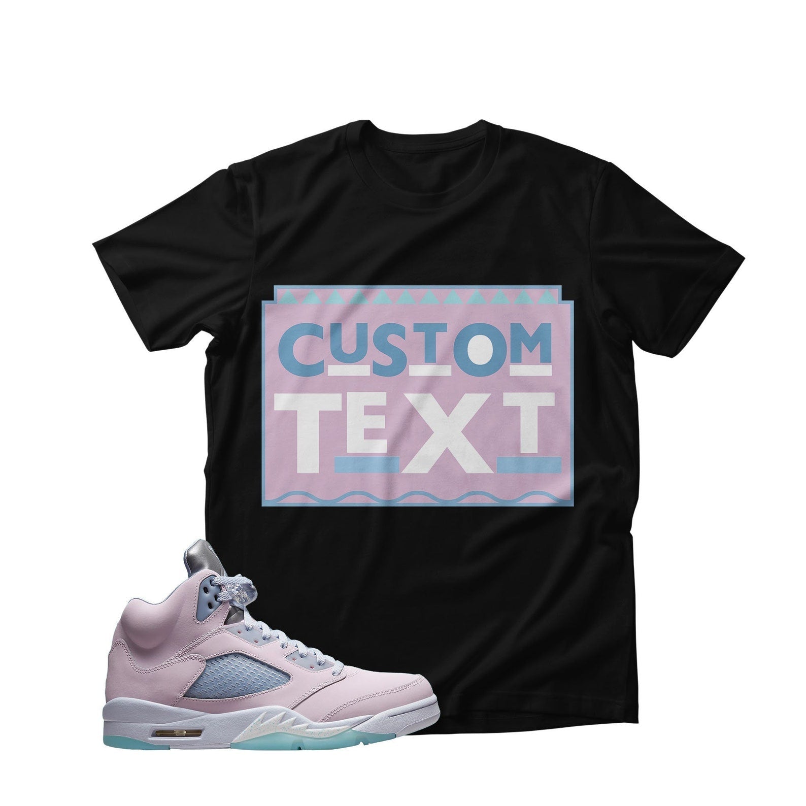 Custom Text 90s TV Style Unisex Shirt Match Jordan 5 Retro Easter 2022 T-Shirt, Sneaker Match Tee