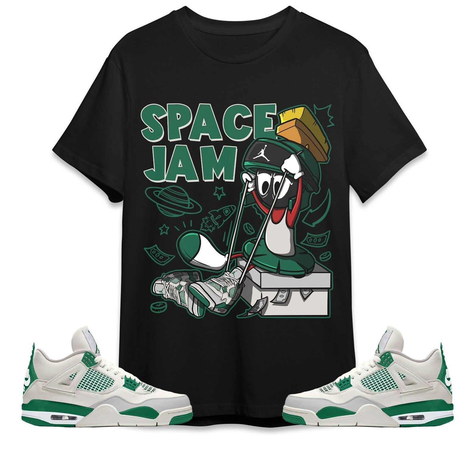 The Martian Marvin Unisex Shirt Match Jordan 4 SB Pine Green T-Shirt, Sneaker Match Tee