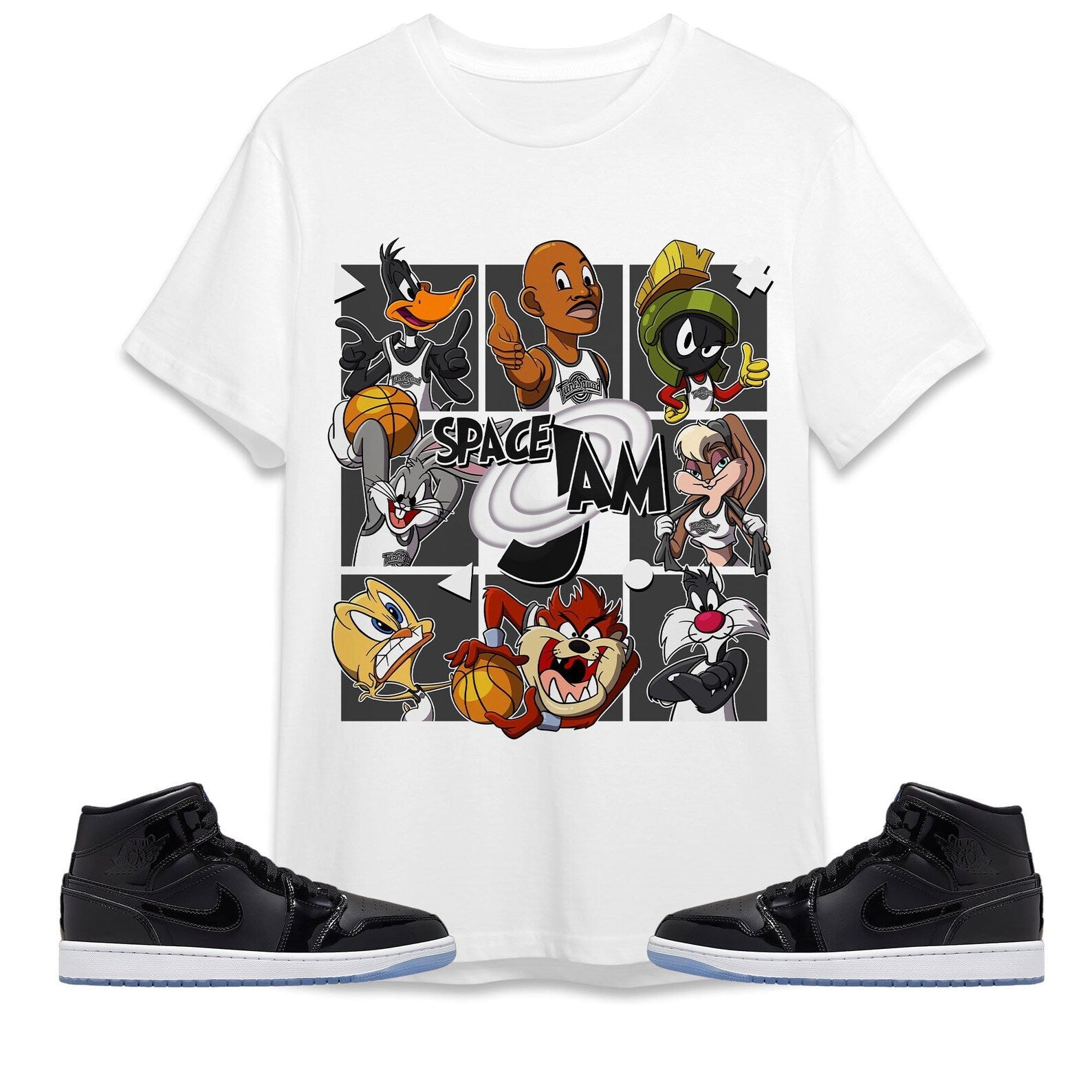 Space Jam MJ Unisex Shirt Match Jordan 1 Mid Space Jam T-Shirt, Sneaker Match Tee