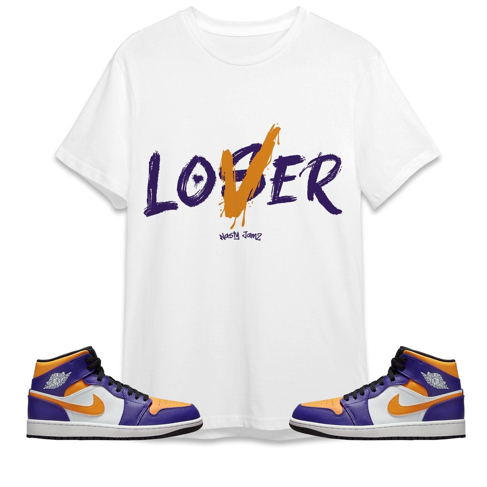 Loser Lover Unisex Shirt Match Jordan 1 Mid Purple University Gold T-Shirt, Sneaker Match Tee