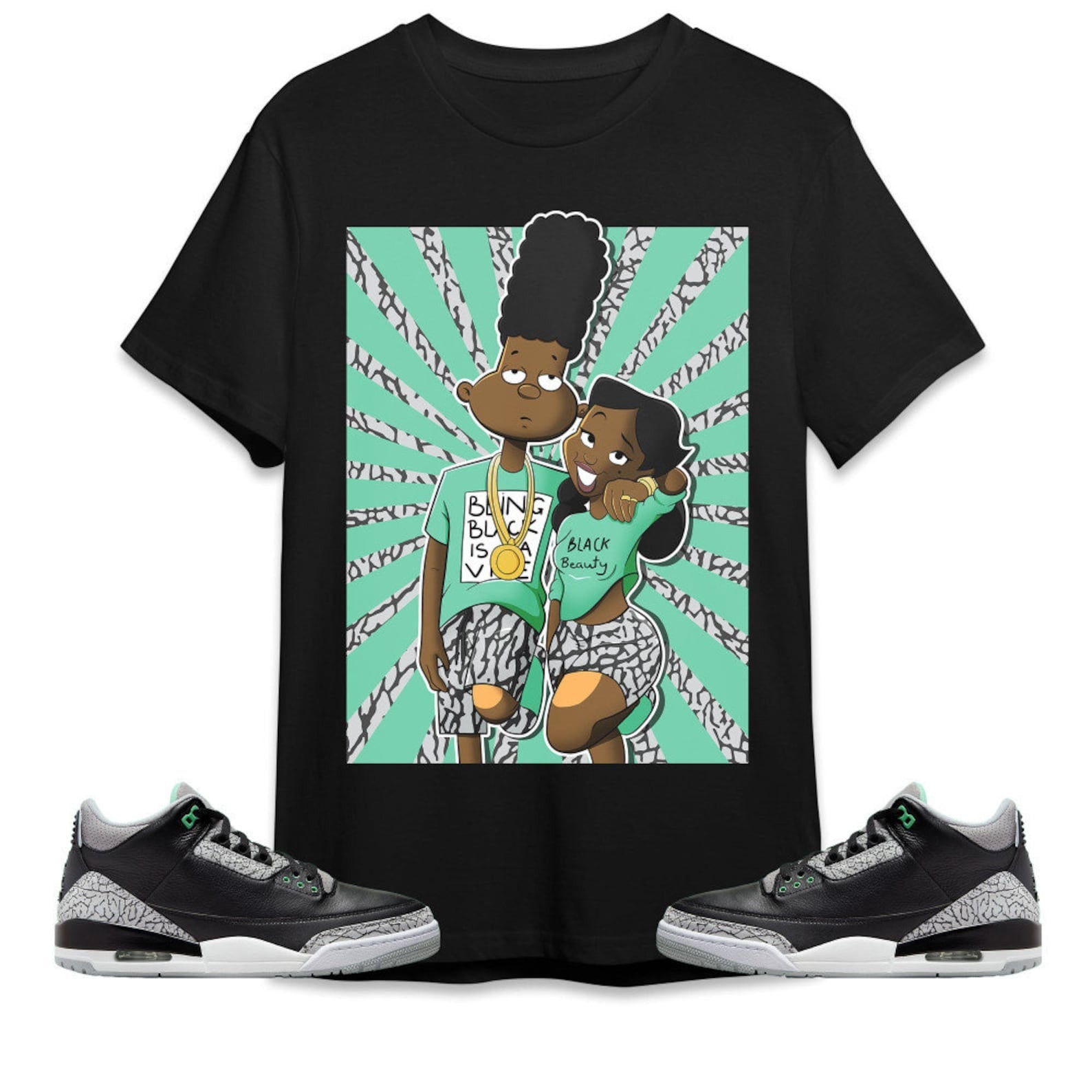 A Diffirent Love Unisex Tees Jordan 3 Green Glow to match Sneaker, Outfit birthday graphic Tees T-Shirt, Sneaker Match Tee