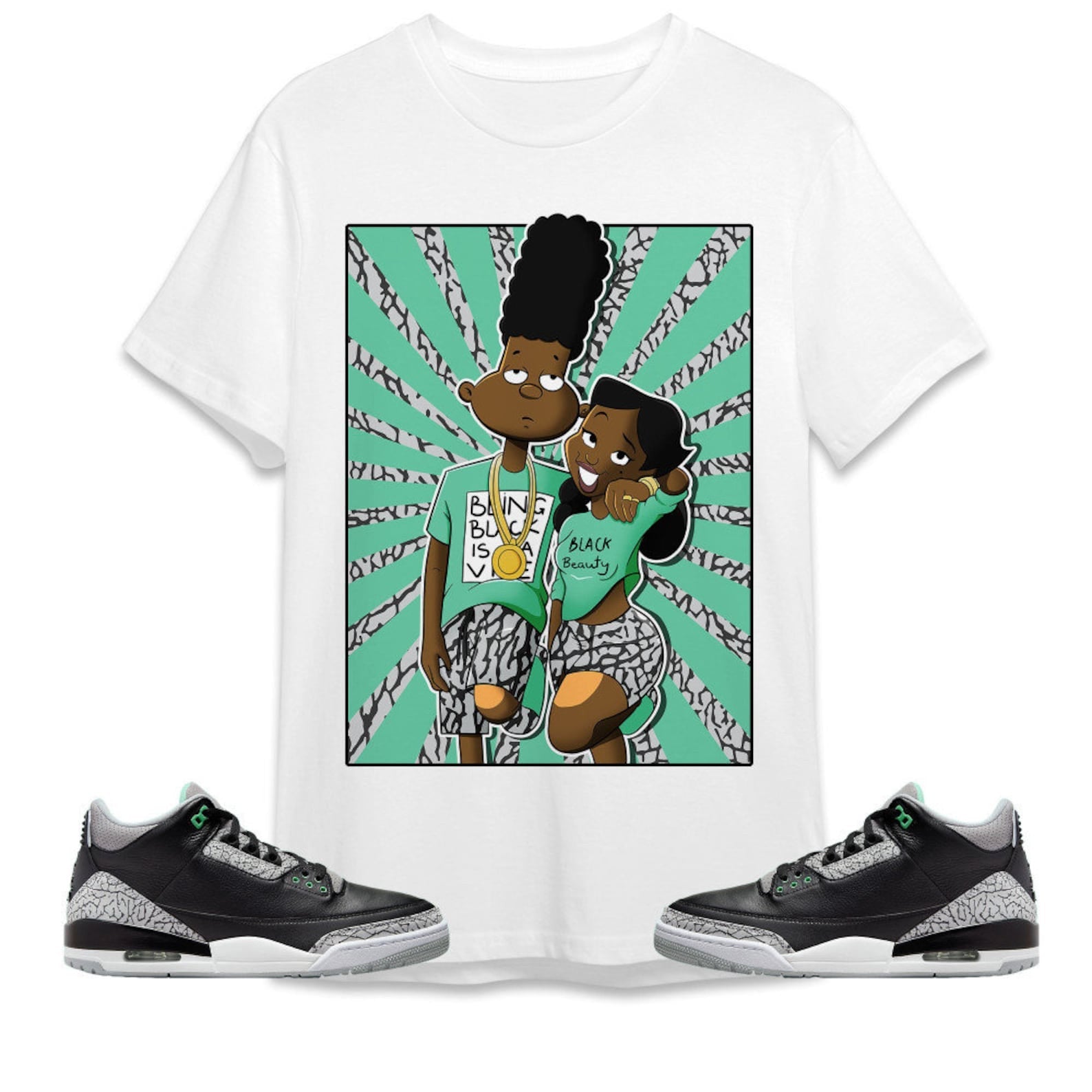 A Diffirent Love Unisex Tees Jordan 3 Green Glow to match Sneaker, Outfit birthday graphic Tees T-Shirt, Sneaker Match Tee