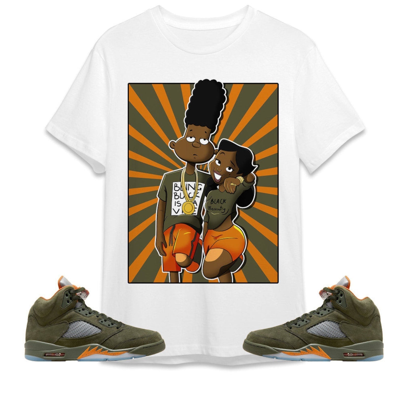 A Diffirent Love Unisex Tees Jordan 5 Olive to match Sneaker, Outfit birthday graphic Tees T-Shirt, Sneaker Match Tee