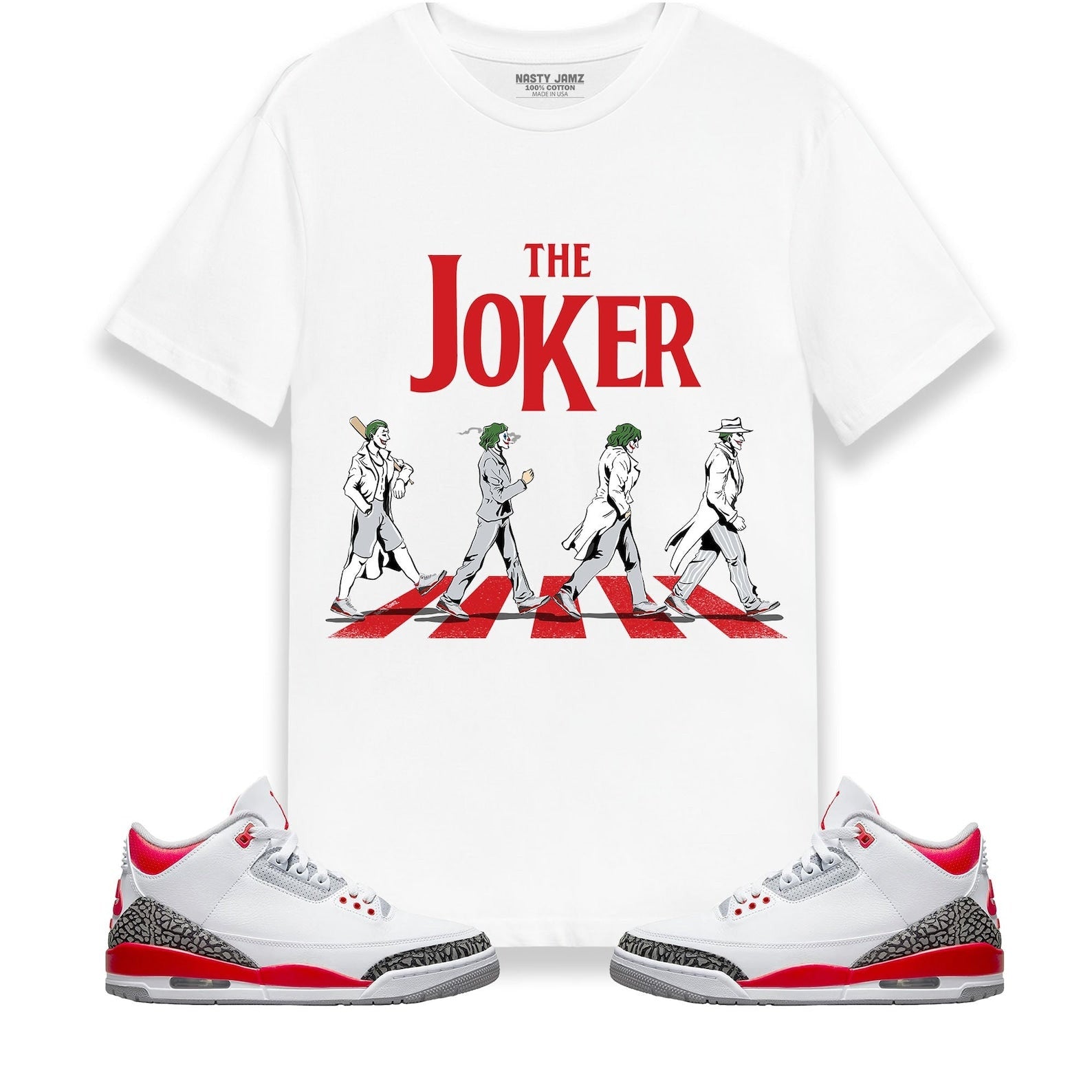 The Joker Unisex Shirt Match Jordan 3 Retro Fire Red 2022 T-Shirt, Sneaker Match Tee