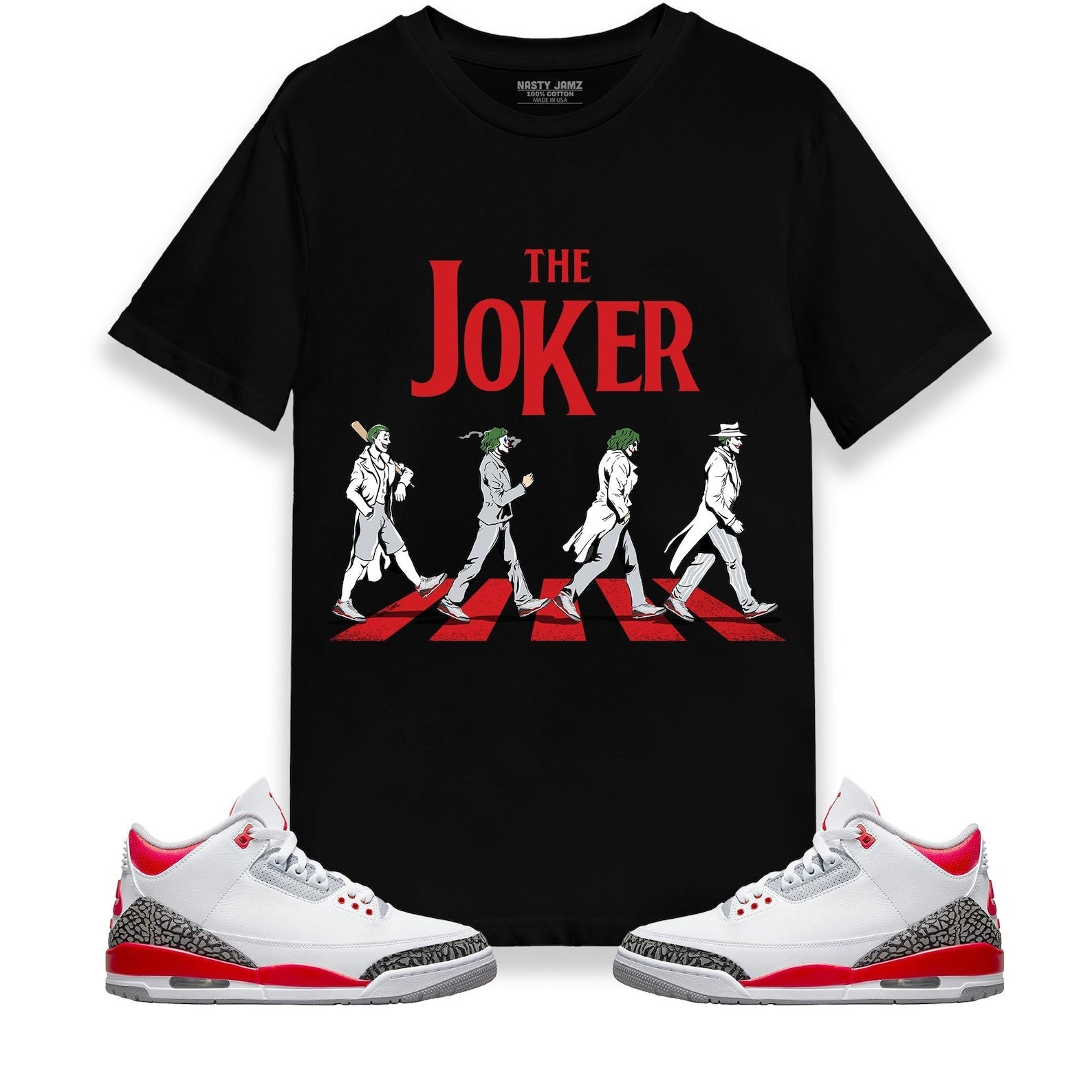 The Joker Unisex Shirt Match Jordan 3 Retro Fire Red 2023 T-Shirt, Sneaker Match Tee